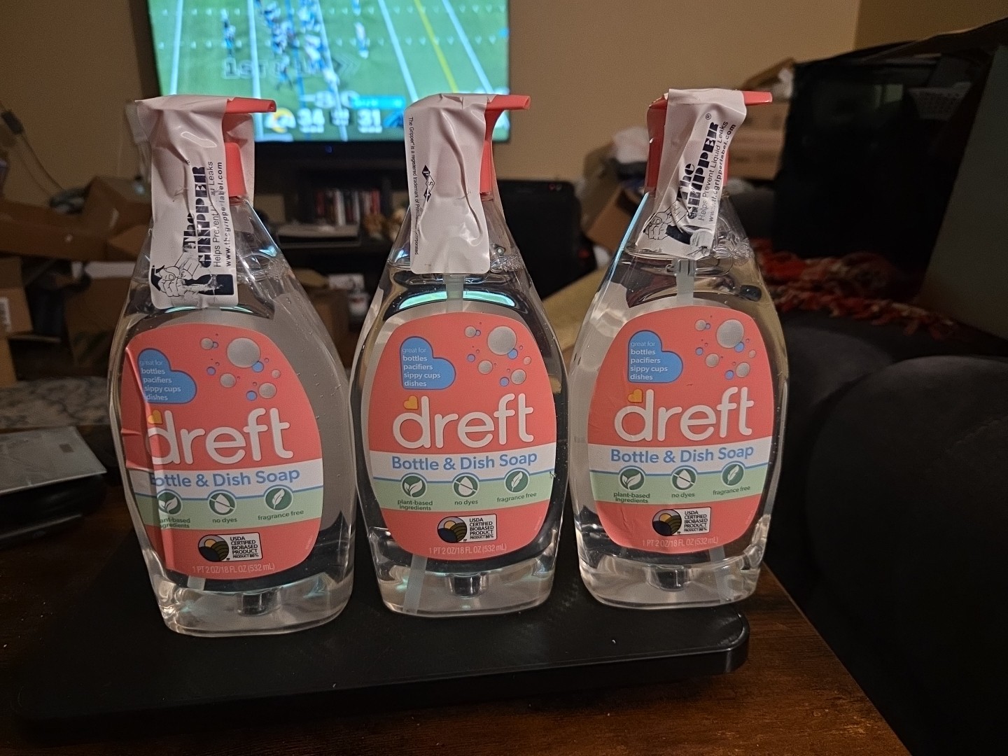 SEALED – (3) Dreft Baby Bottle Dish Soap Fragrance Free Formula – 18 oz. Each