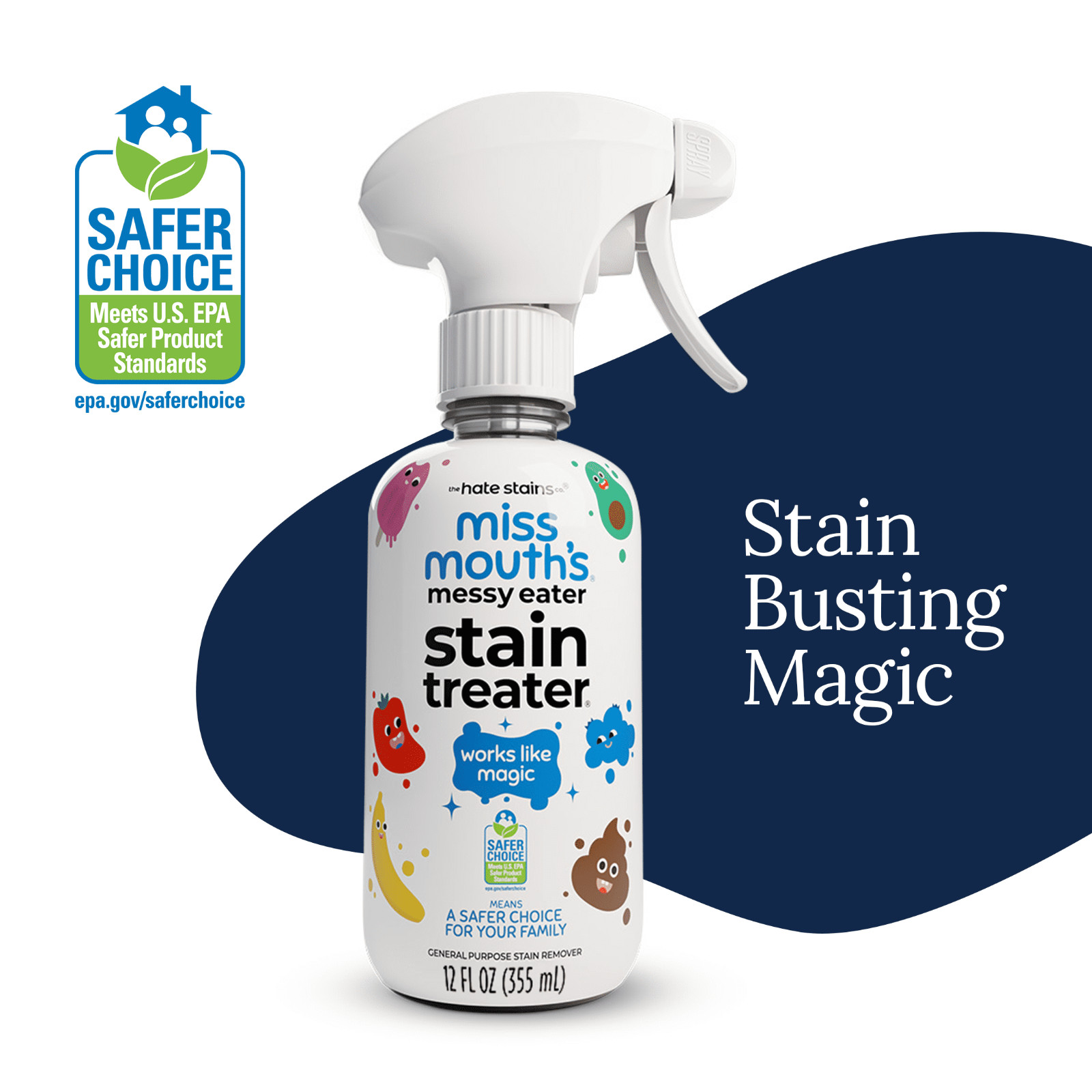 2 Pack Miss Mouths Messy Eater Stain Treater Spray 12oz Baby Kids Laundry Remove