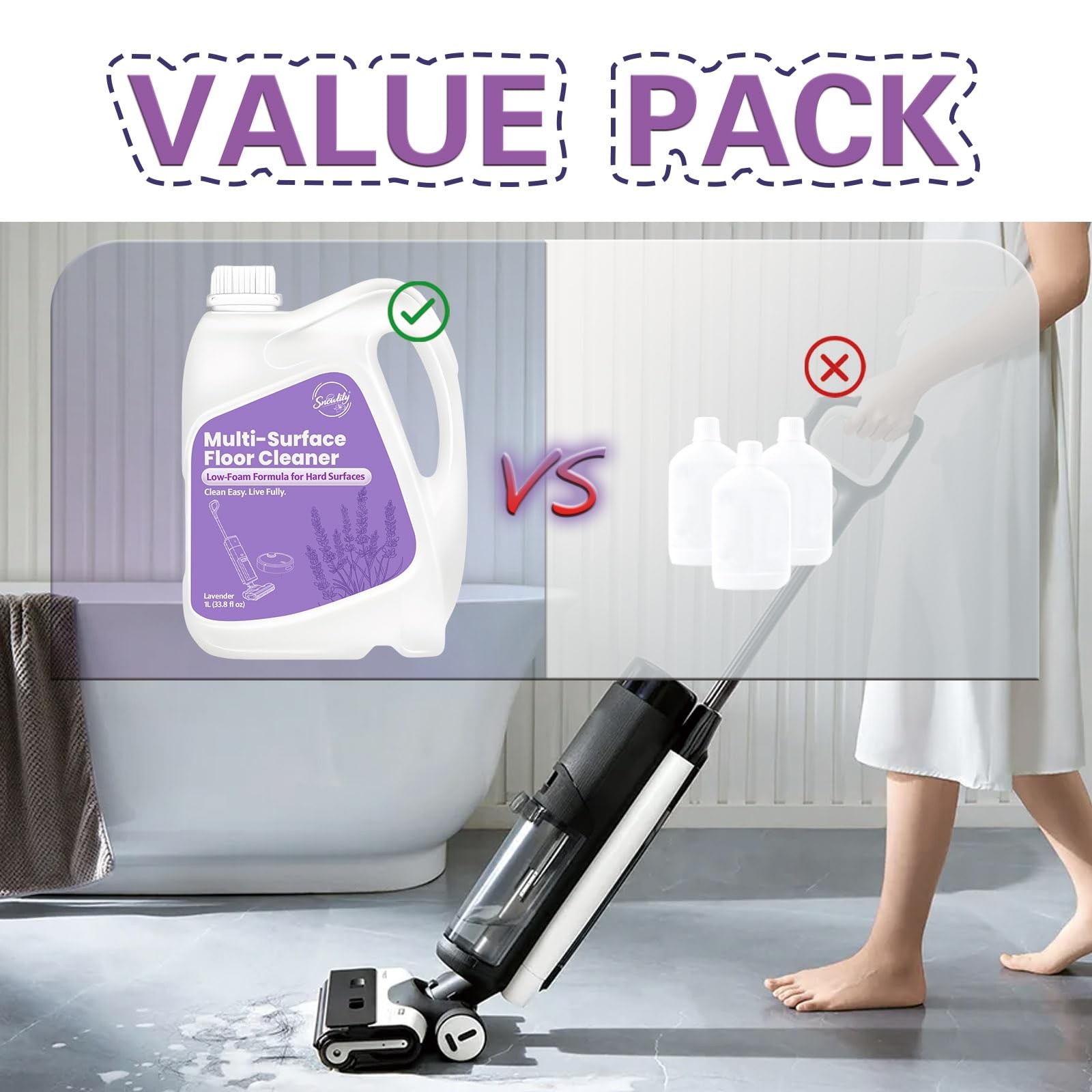 33.8 FL OZ Floor Cleaning Solution with Robot Vacuum, Residue & Streak , Low …