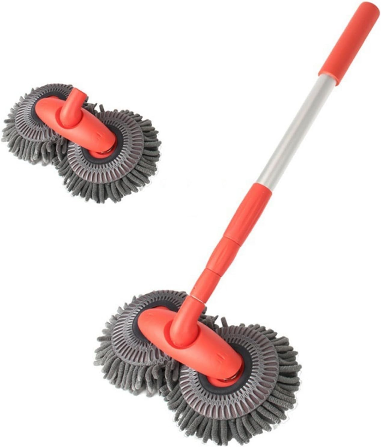Dual Head Car Wash Cleaning Brush Telescoping Long Handle Chenille Cleaning Mop