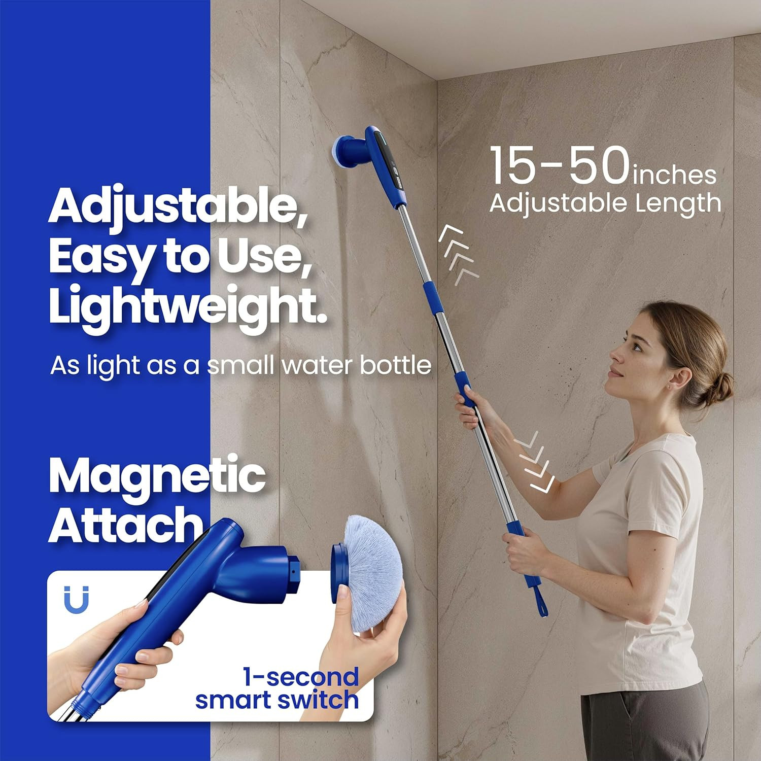 2026 Upgraded Electric Spin Scrubber: 120 Min Runtime, IPX7 Waterproof Cordless