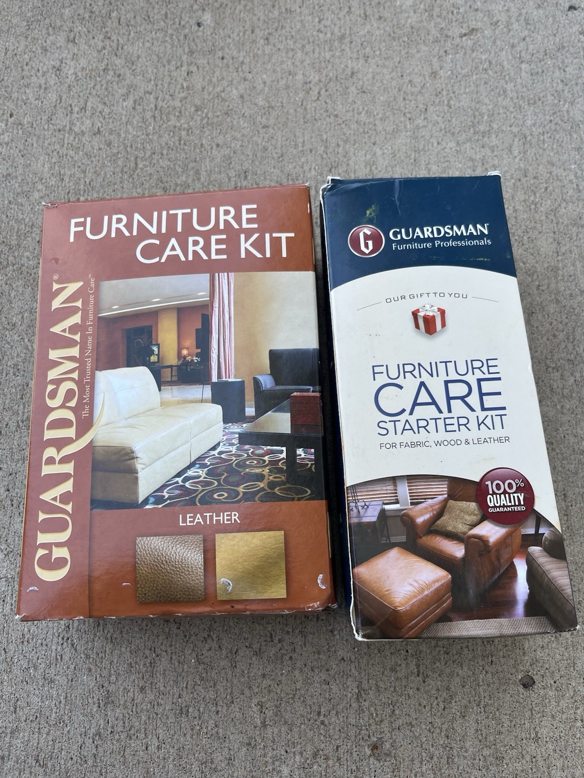 NEW 2 Box Guardsman Home Office Furniture Care Kit Leather Cleaning Products Set