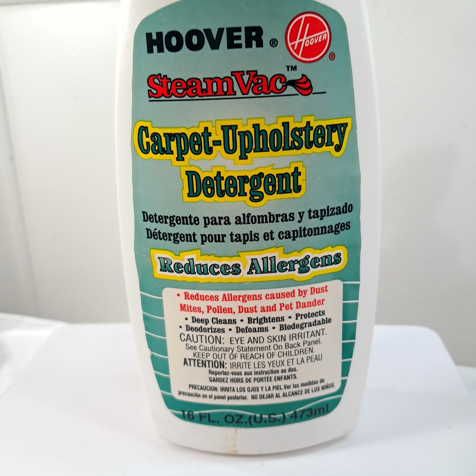 NEW Hoover Steamvac Carpet Upholstery Detergent 16 oz reduces allergens cleaner