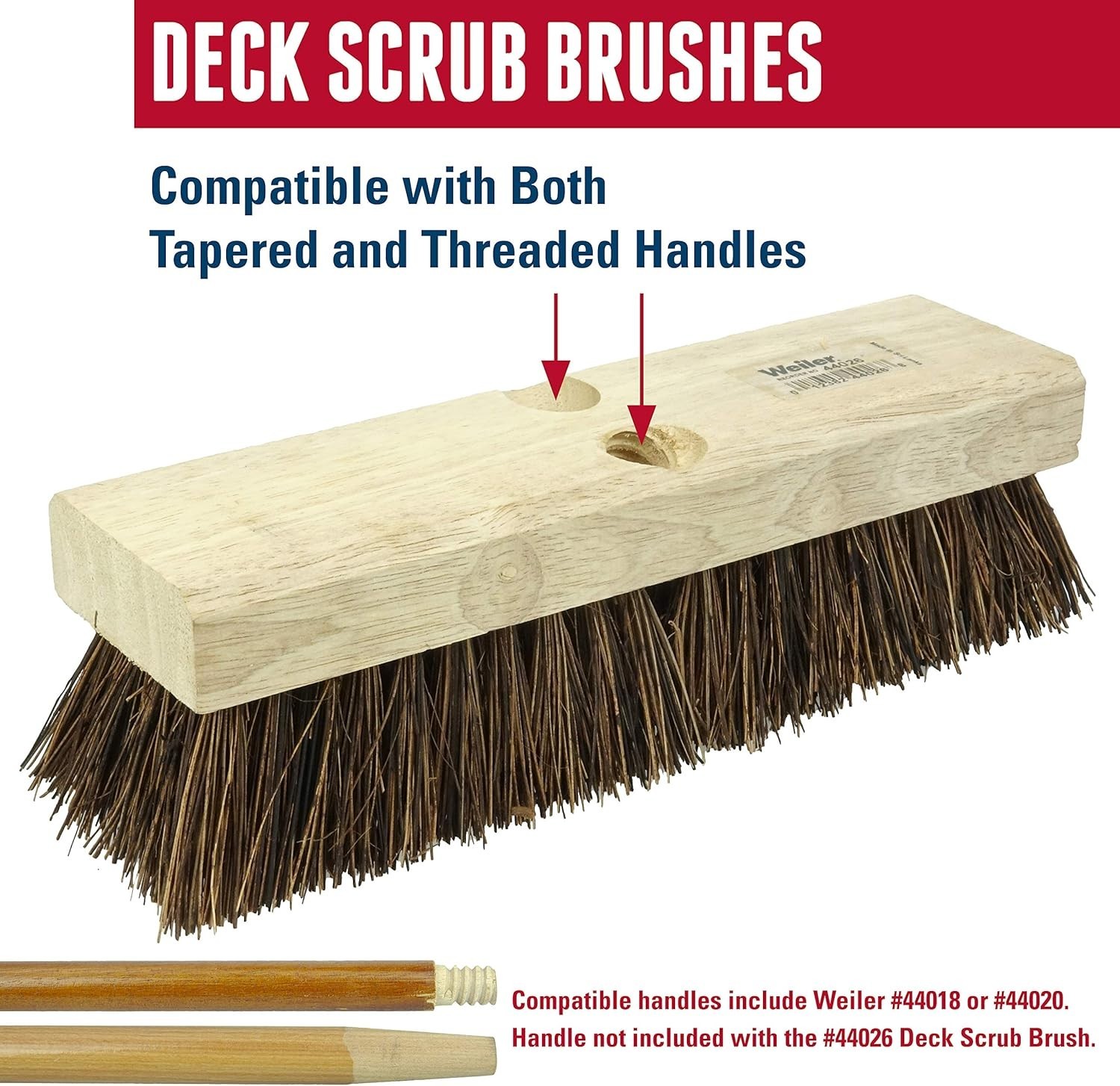 Versatile 9″ Wood Block Scrub Brush – Palmyra Fill for Effective Cleaning