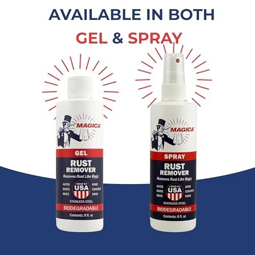 Rust Remover Gel – Effective Rust Stain Removal, 8oz, USA Made, 35 Years Proven
