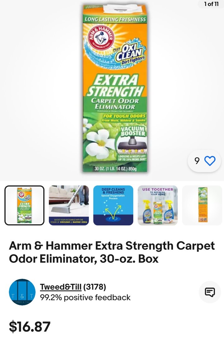 Arm & Hammer Extra Strength Carpet Odor Eliminator, 42.6 Oz NOT 30-oz. Box ~3lbs