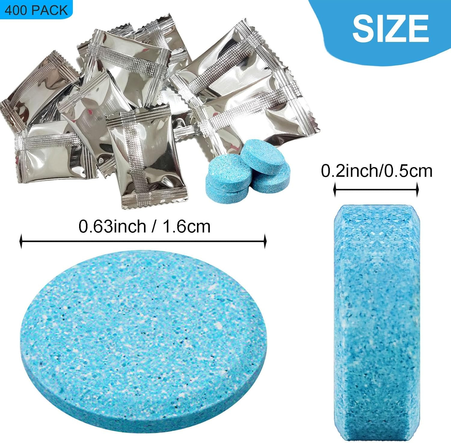 400 Effervescent Tablets for Car Windshield and Glass Cleaning