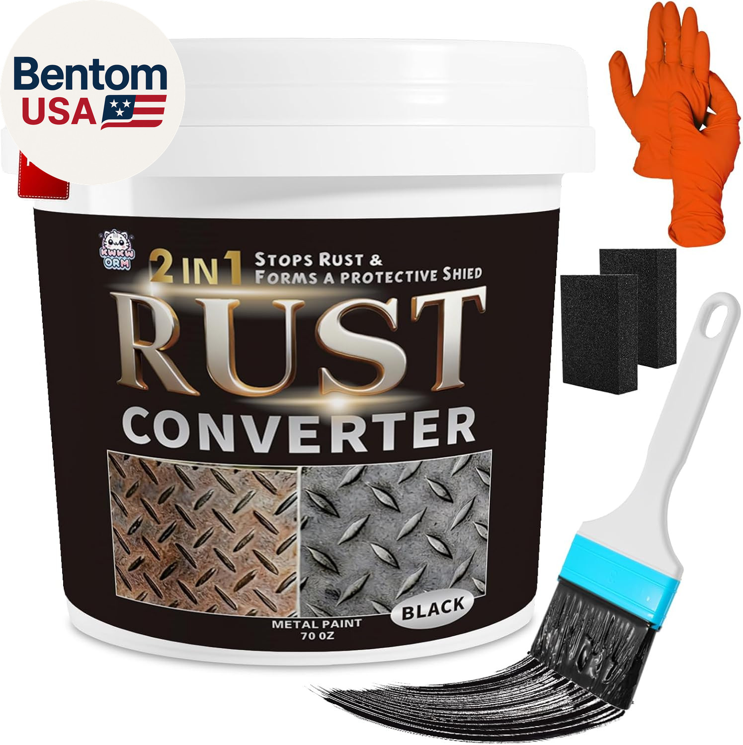 2-In-1 Rust Converter & Metal Primer – 1-Step Rust Stopper, Anti-Rust Coating &