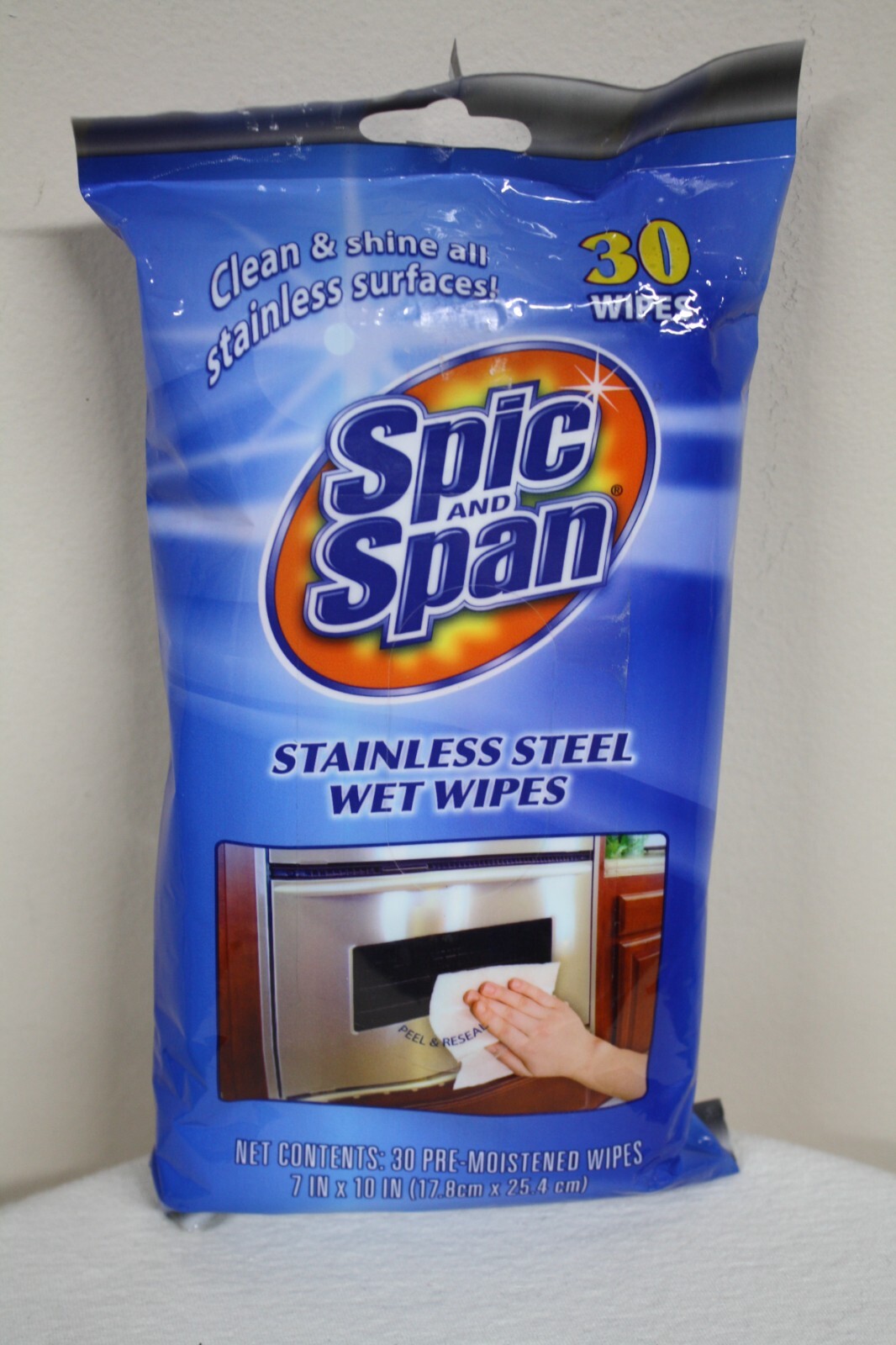 Spic And Span Stainless Steel Wet Wipes Pack of 30 Pre-Moistened 7″x 10″