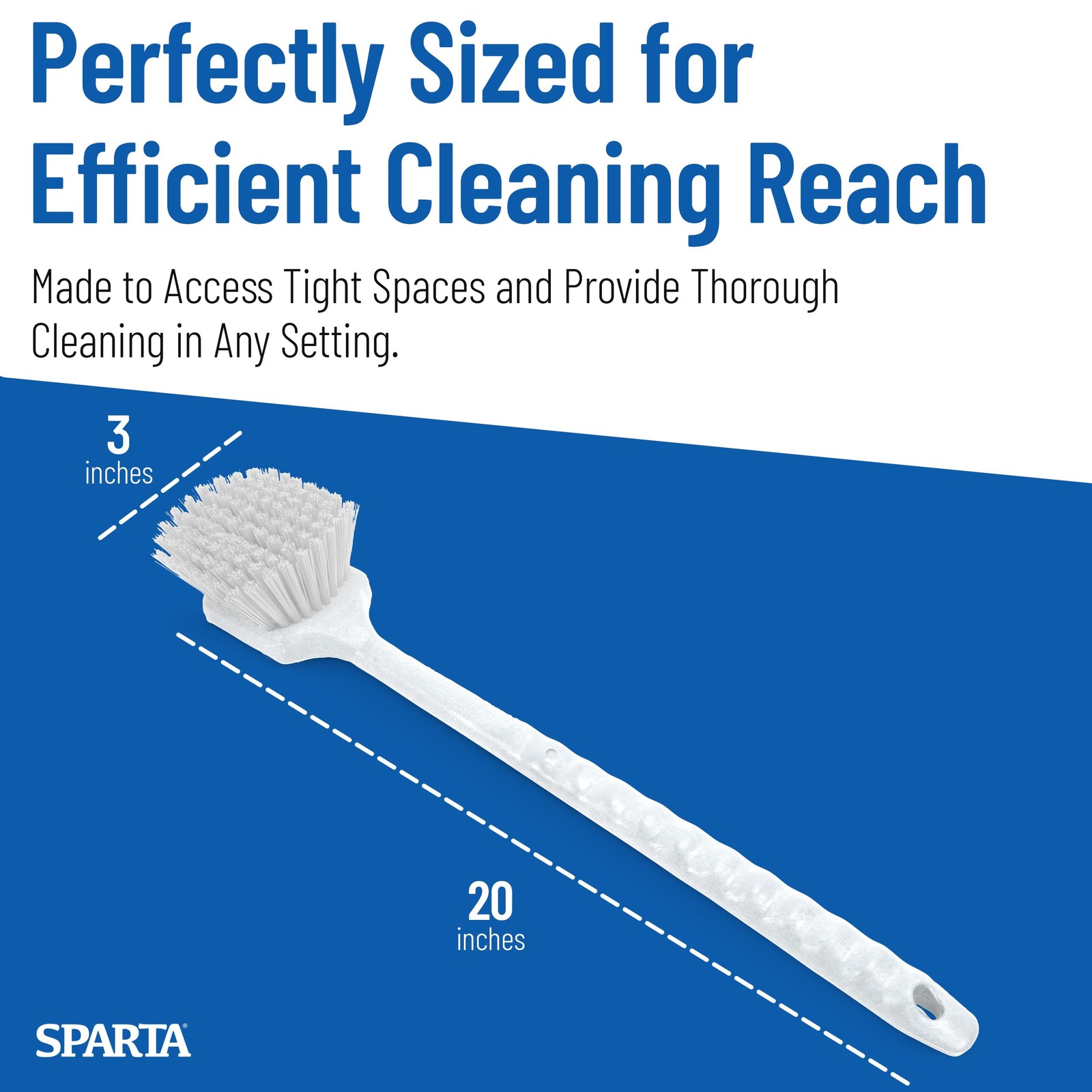 40501EC02 Plastic Large Scrub Brush, Kitchen Brush, Utility Brush With Long H…