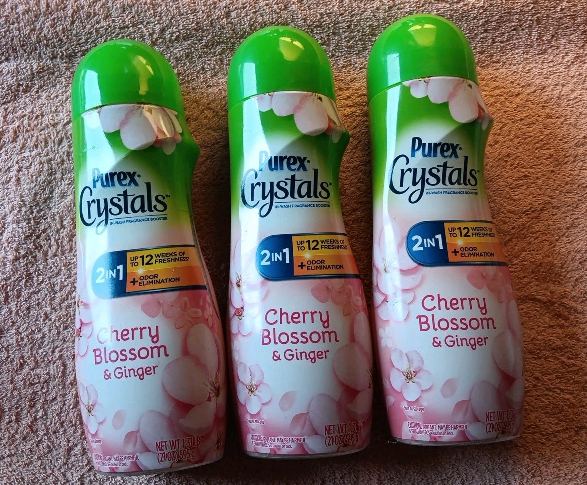 3 Purex Crystals in-Wash Cherry Blossom & Ginger 21oz Each (O12)