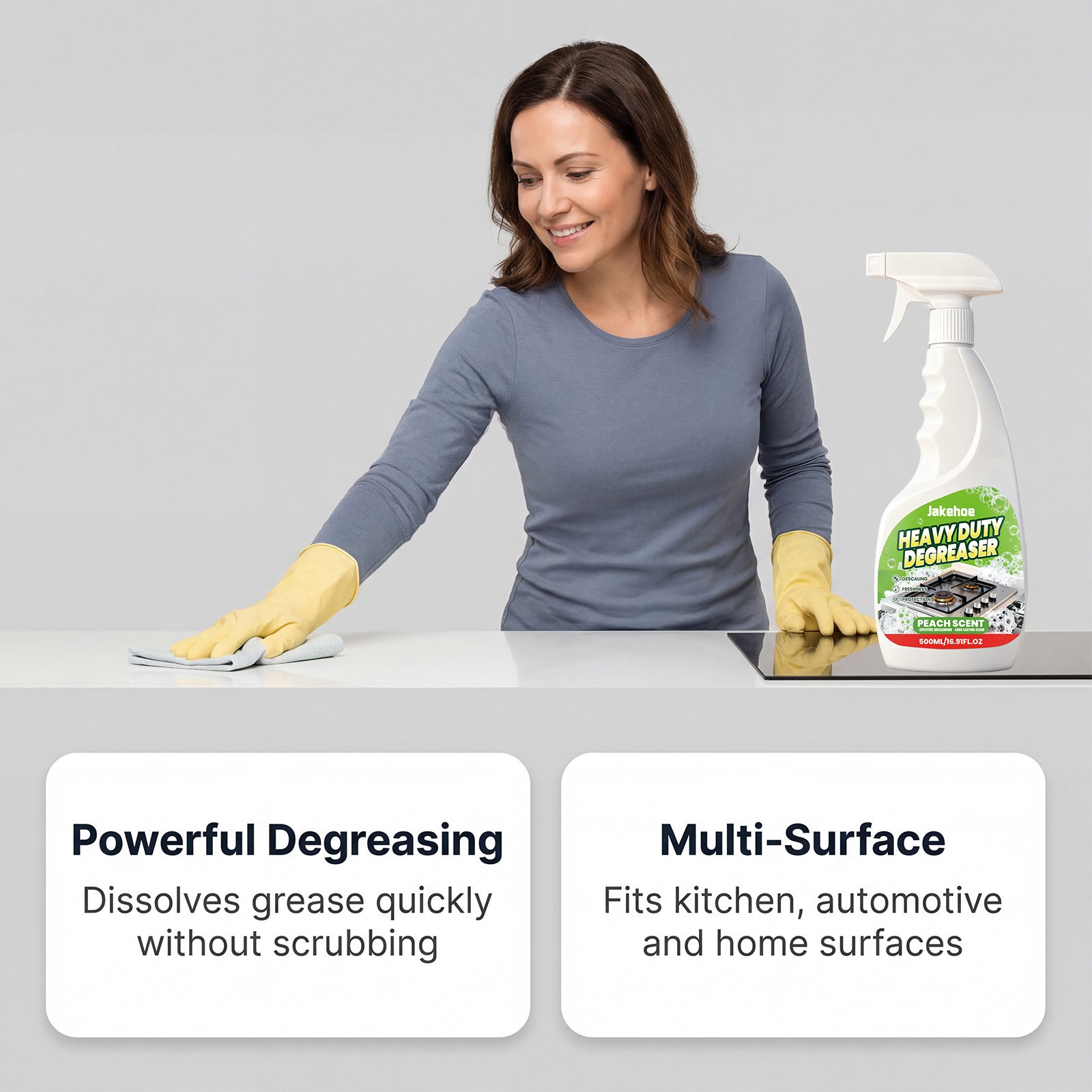 Heavy Duty Kitchen Degreaser Spray,17oz Multipurpose Degreaser For Stove, Oven
