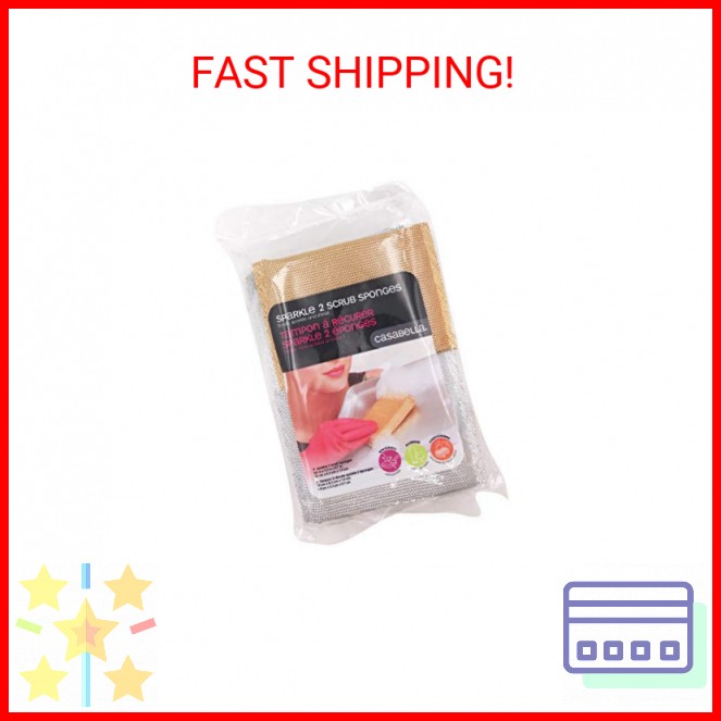 Casabella Sparkle Scrub Sponge, 4-pack