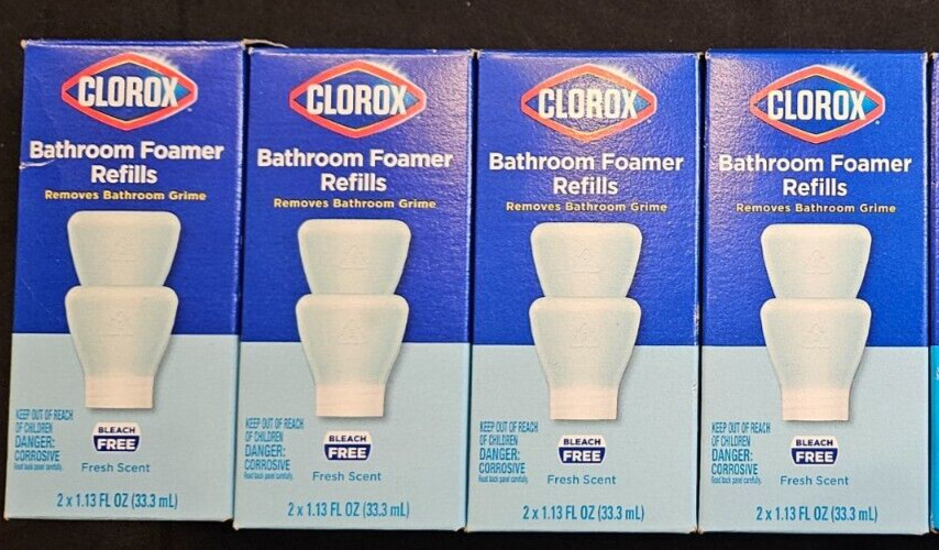 Clorox 2.25 oz. Fresh Scent Bathroom Tub Shower Foamer Cleaner Refill Pod 4 Pack