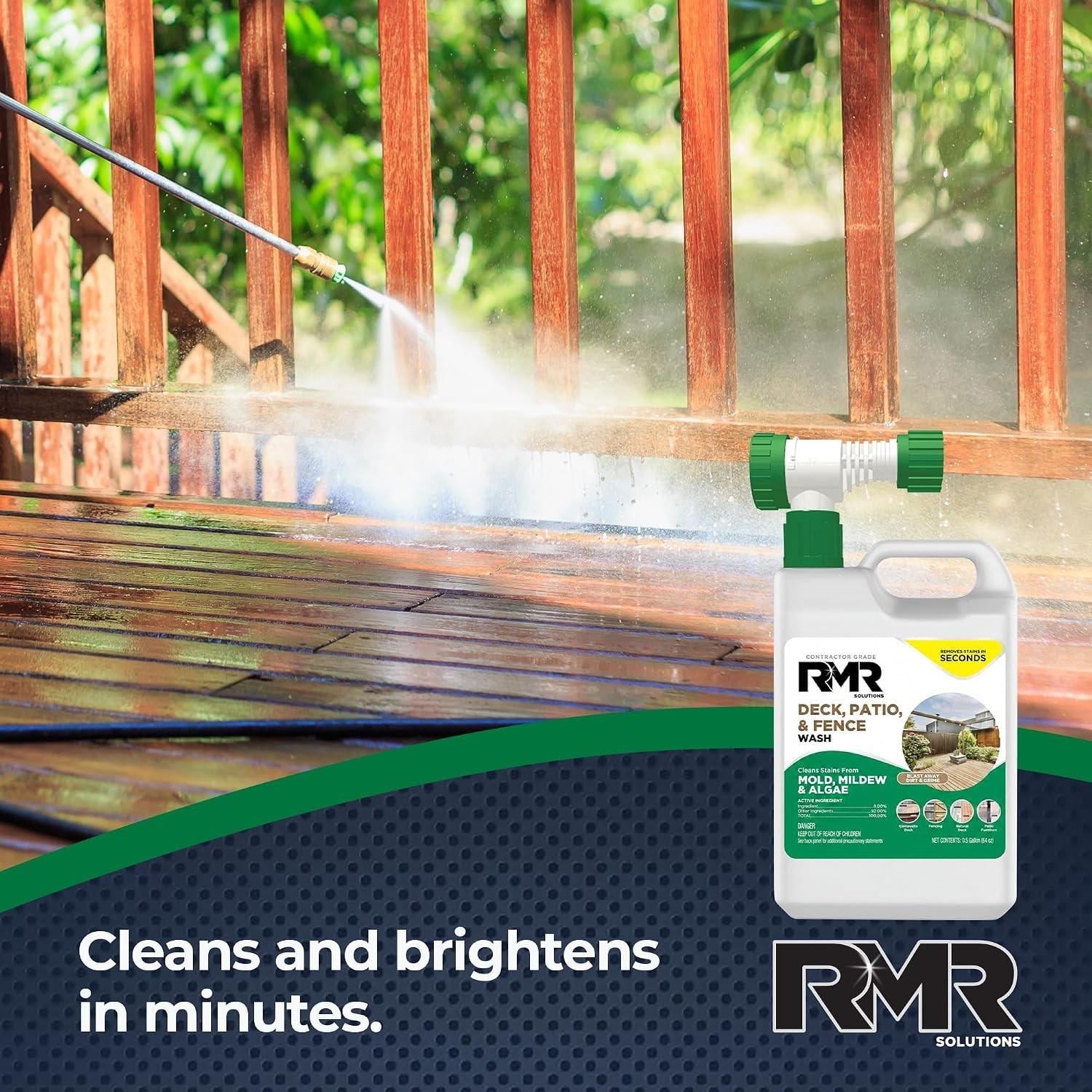 RMR Deck, Patio, & Fence Wash – Commercial-Grade Outdoor Stain Remover for Mo…