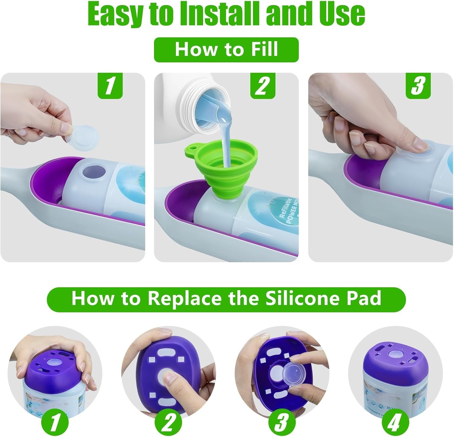 PowerMop Refillable Bottle for Swiffer PowerMop Mop,24 FL.OZ Leak-Proof Reusable