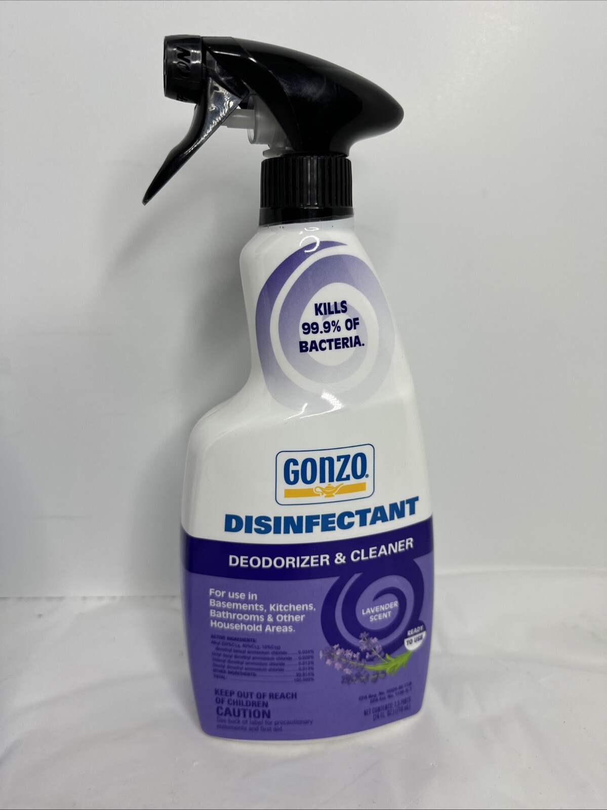 Gonzo All Purpose Cleaner 24 fl oz Lavender scent Spray Bottle New