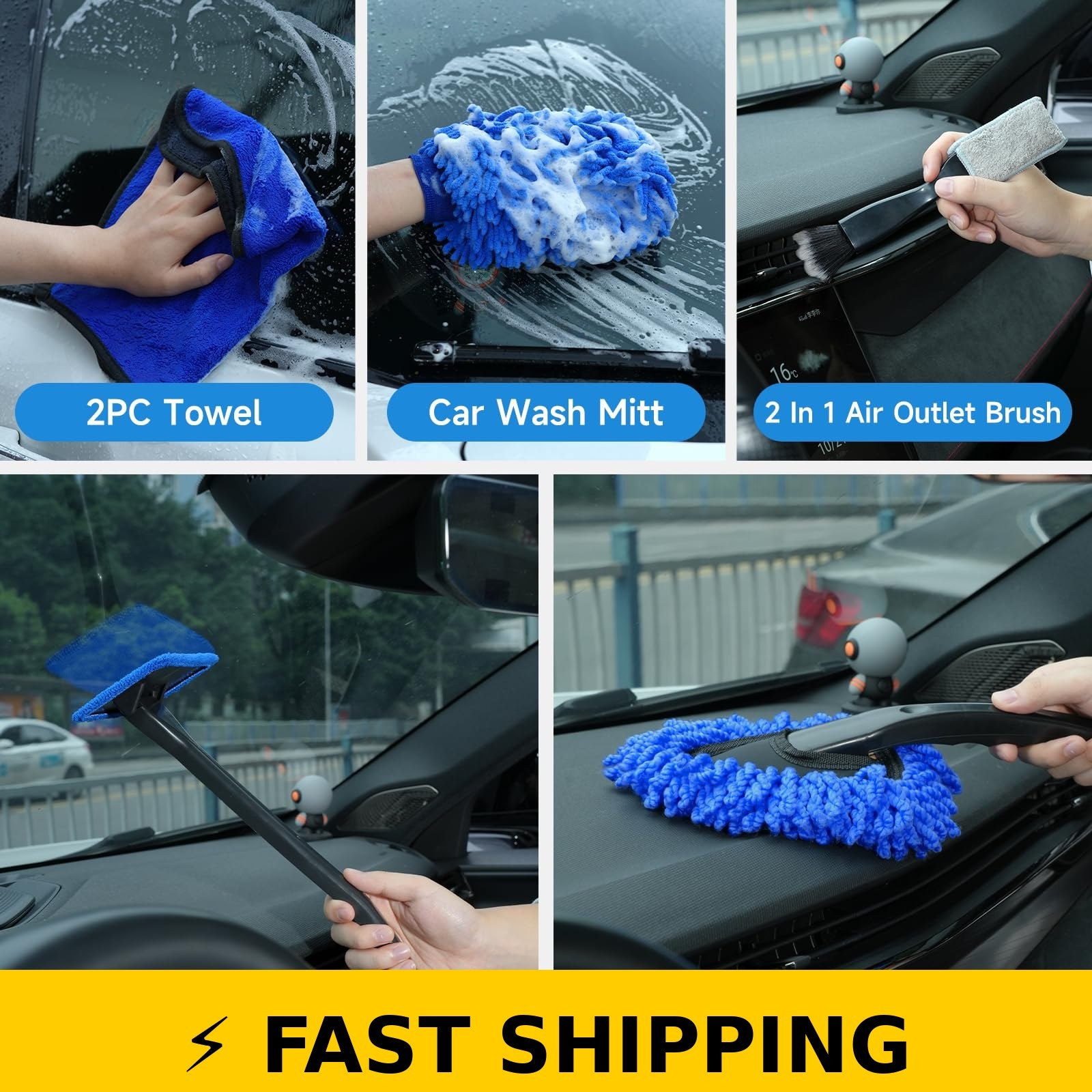 NIKCOSMK 36Pcs Car Detailing Kit – Professional Cleaning Tools