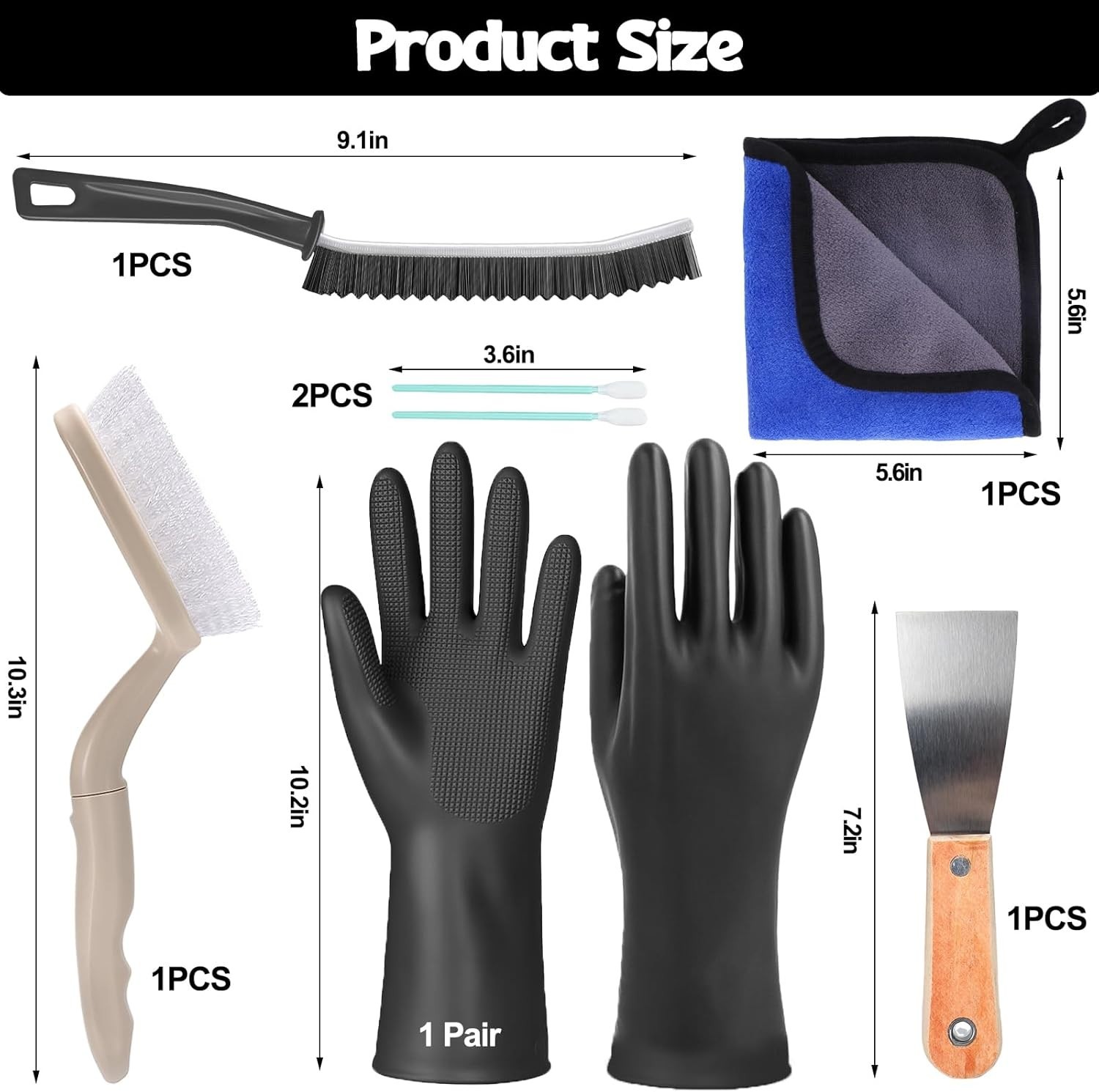 Complete Headstone Cleaning Tools: Reusable Gloves, Brushes & Towel for Care