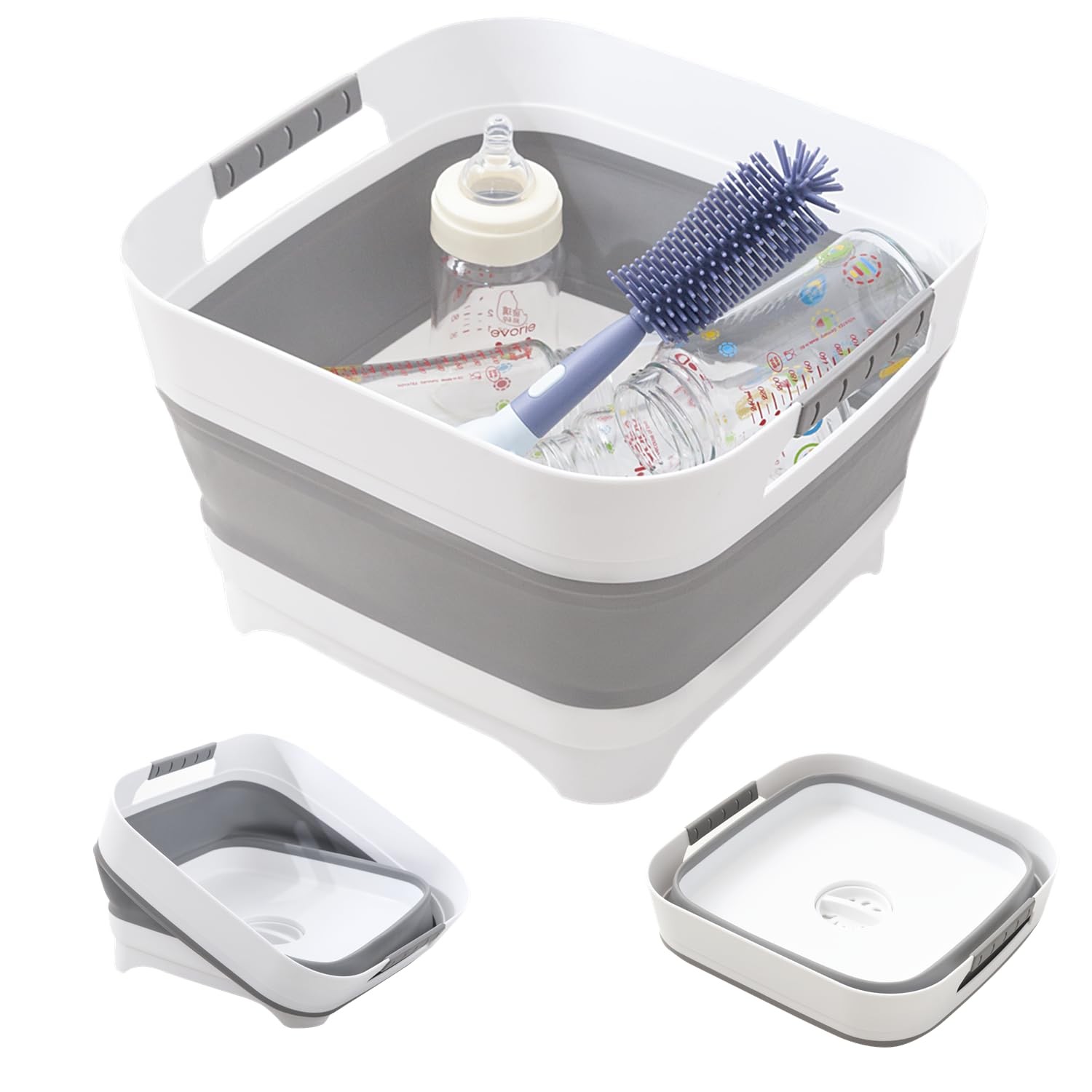 Collapsible Wash Basin for Baby Bottles – 2.4 Gallon Portable Sink