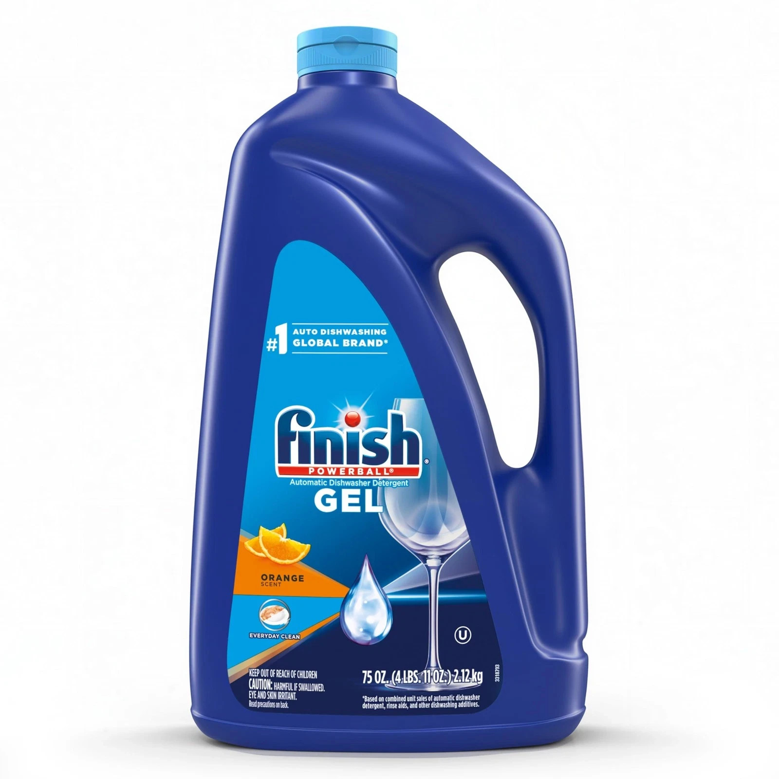 Finish Gel Liquid Dishwasher Detergent, Advanced 75 Fl Oz (Pack of 1), Orange