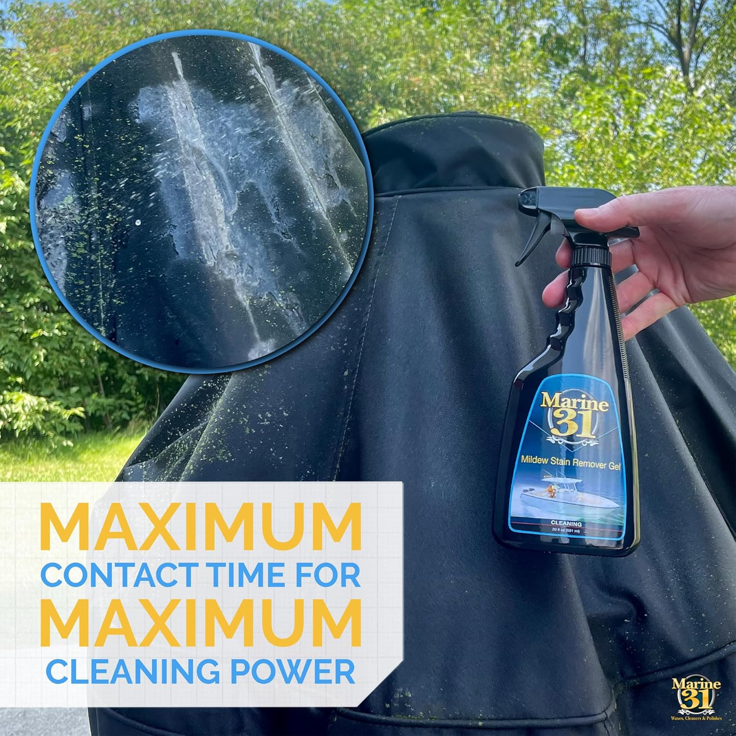 Mildew Stain Remover Gel | Thick Gel Formula for Marine, Boat, Home & Patio | Re