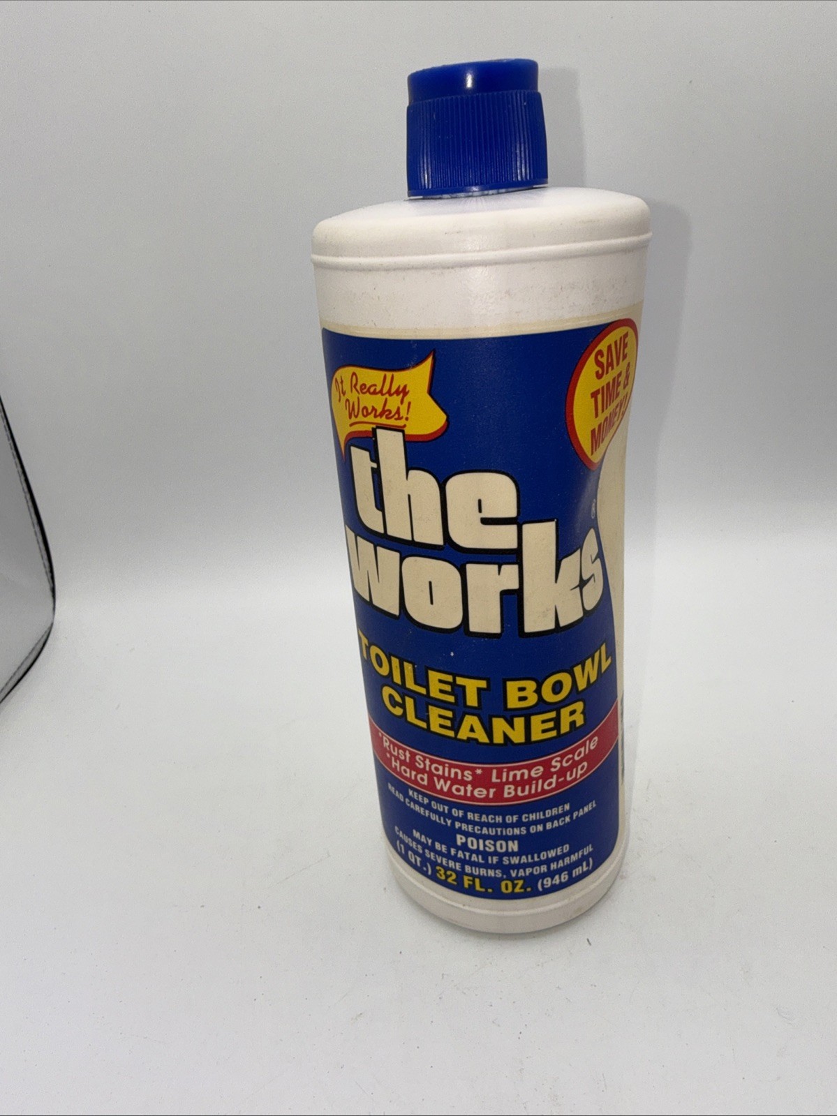 Old Formula! THE WORKS Toilet Bowl Cleaner Almost Full 90’s 32 Oz READ