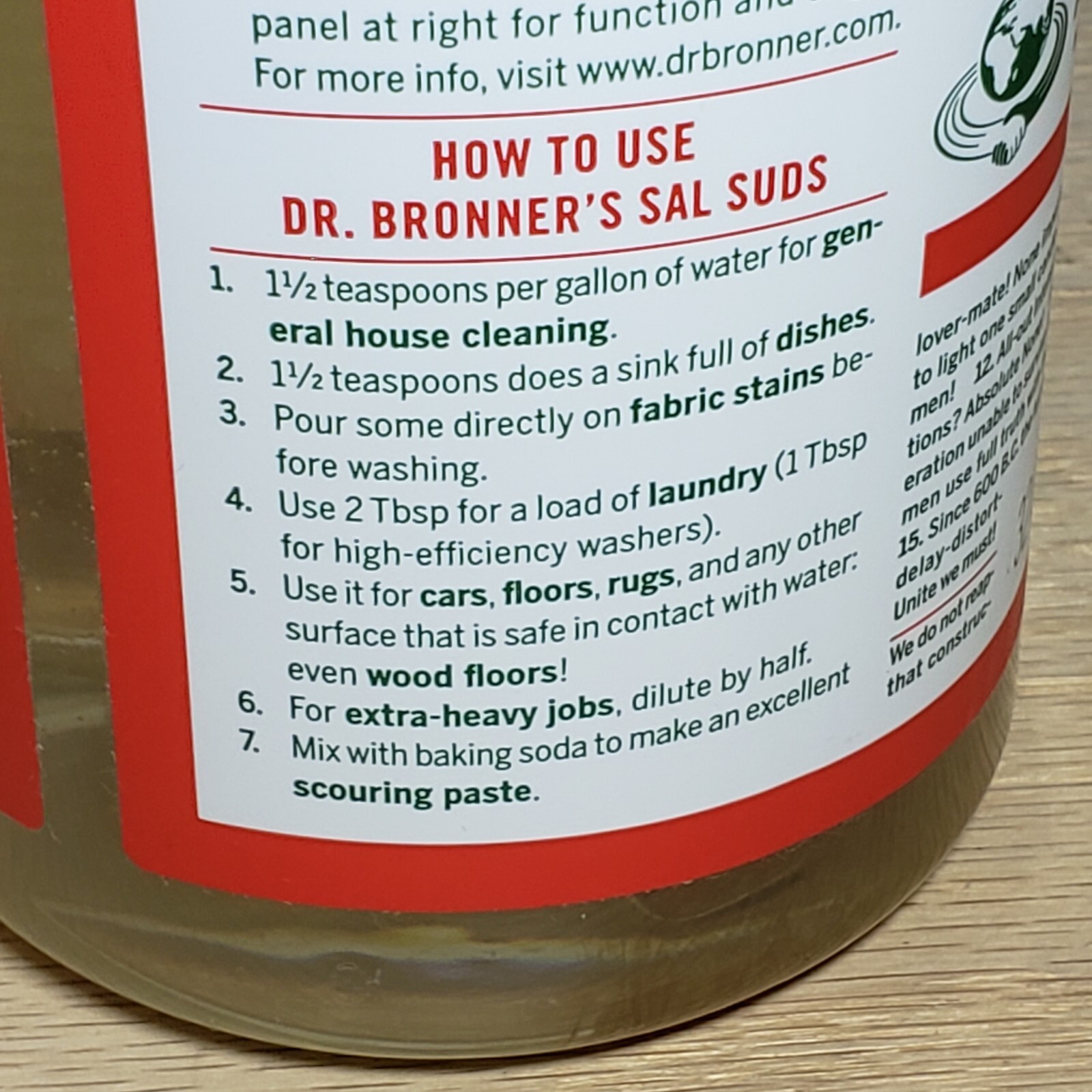 Dr.Bronner’s – Sal Suds Biodegradable Cleaner (32oz) 2 Pack Brand New Free Ship