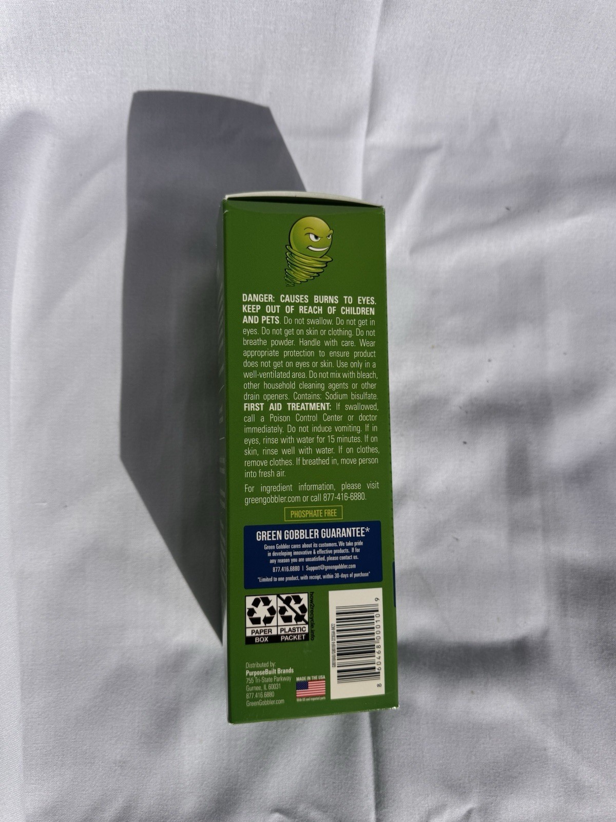 Green Gobbler Drain Clog Remover Powder 3 Packs & 3 Snakes Lime Scented Cleaner