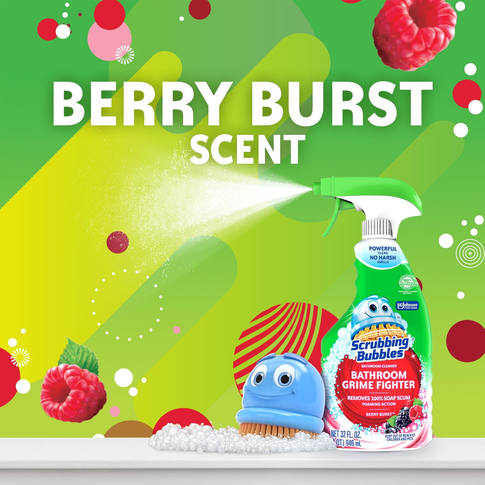 Scrubbing Bubbles Bathroom and Shower Cleaner Spray, 32 Fl Oz (Pack of 1)