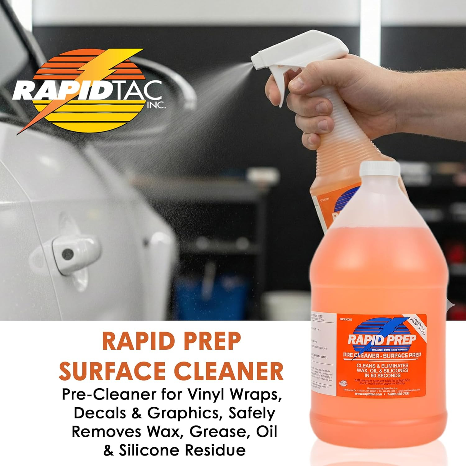 Rapid Prep Surface Cleaner 128 Oz | Safe Water Based Solution Removes Wax, Greas