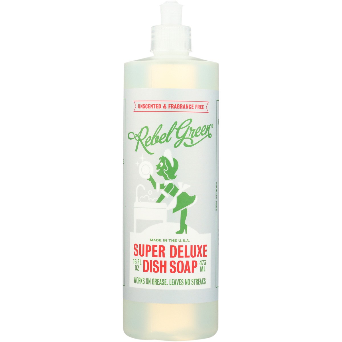 Rebel Green Unscented Super Deluxe Dish Soap 16 Oz Plant Based 4 Pack