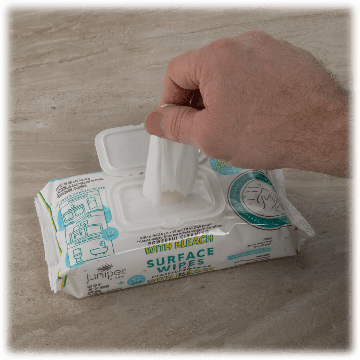 Juniper Clean Multi-Surface Fresh Bleach Scent Wipes – 1 Pack – 72 Count