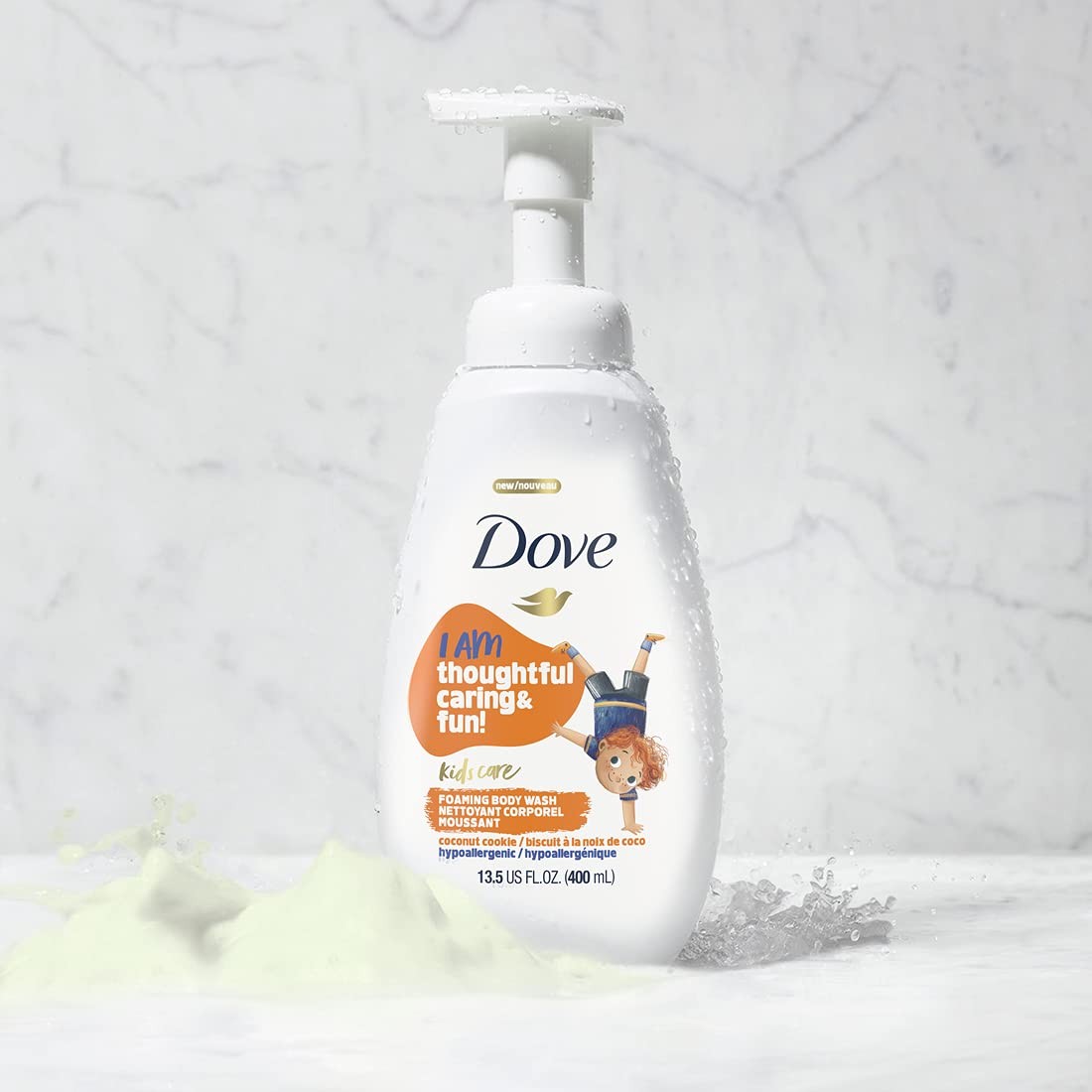 Dove Foaming Body Wash 4 Count For Kids Coconut Cookie Sulfate-Free Skin Care,