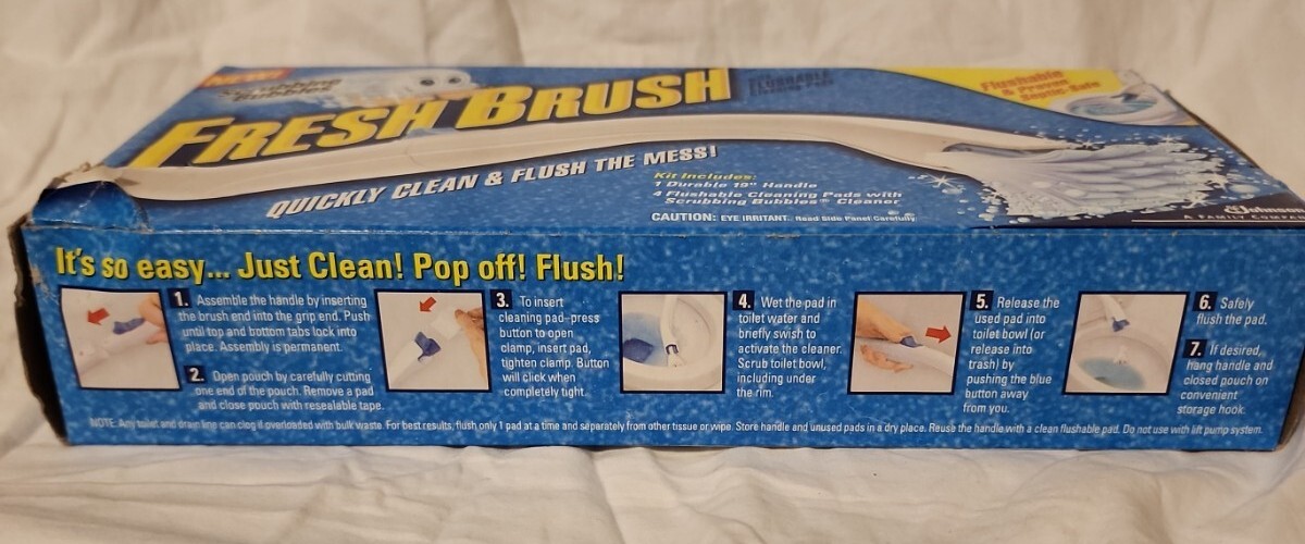 Scrubbing Bubbles Fresh Brush Starter Kit Toilet Cleaning System Flushable Pads