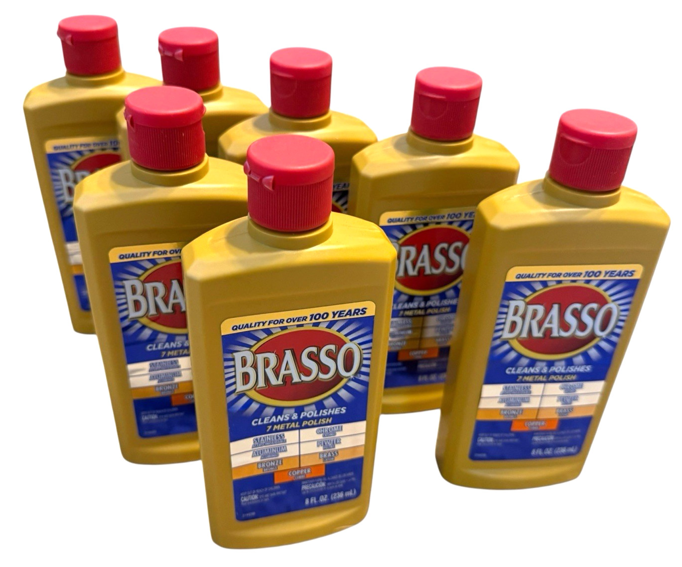 Brasso Metal Polish (7-Pack) Cleans Chrome, Brass, Pewter, Bronze (7x 8 oz)