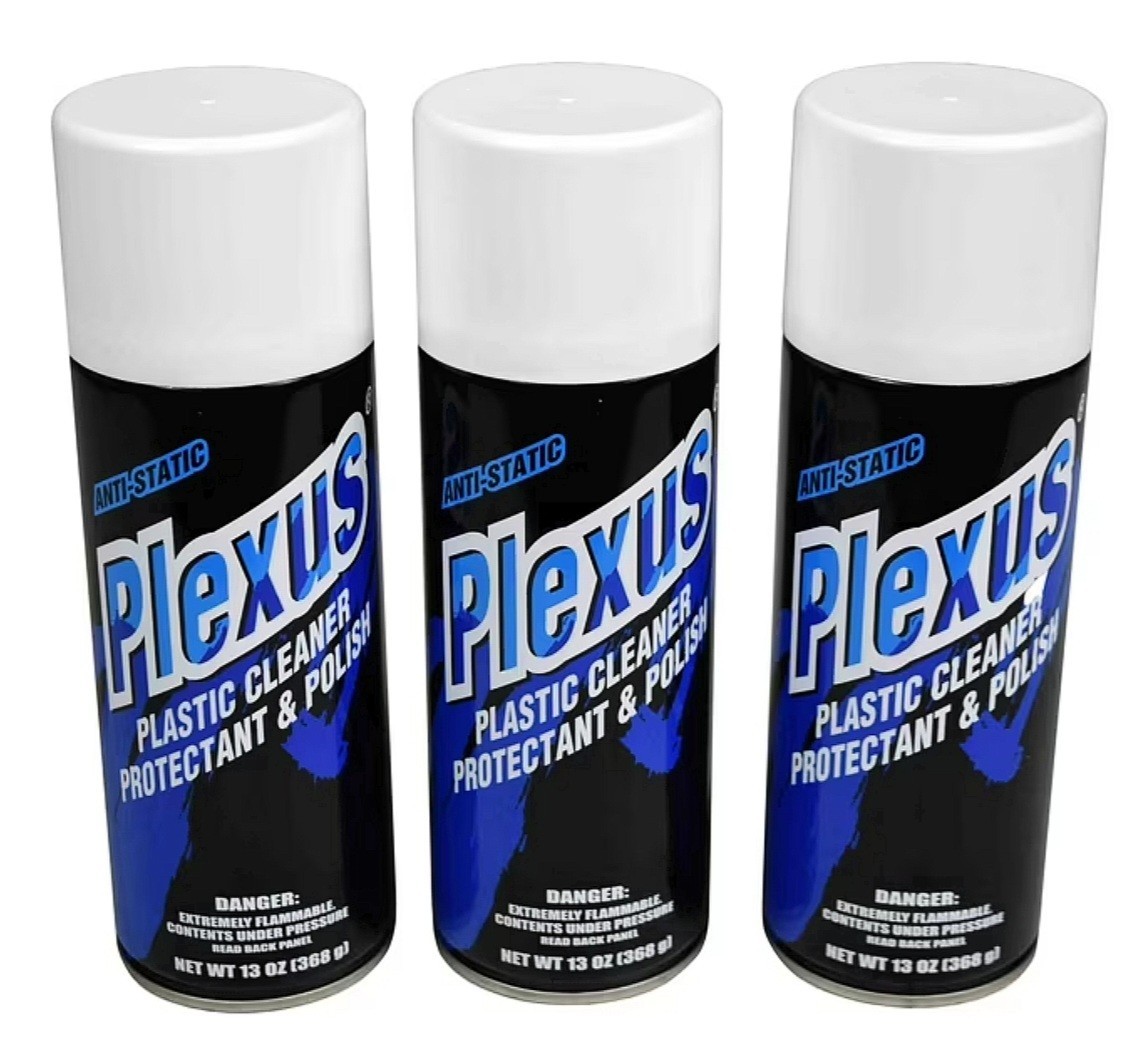 3 Plexus Clear & Colored Plastic Window Cleaner Cans, 13 oz PLX20214