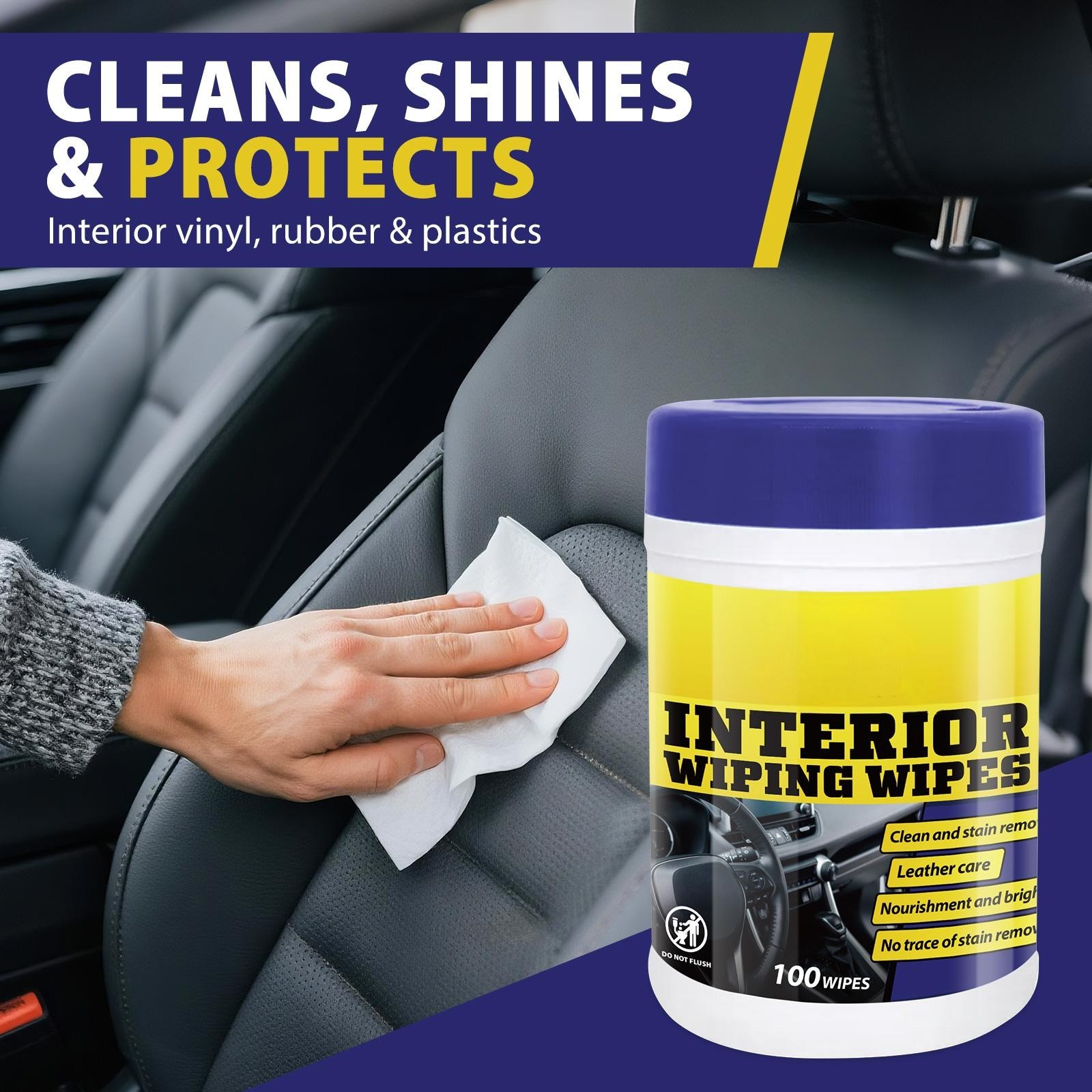 200 Pieces 2 Barrels ﻿Car Cleaning Wipes- for Car Interior and Car Exterior