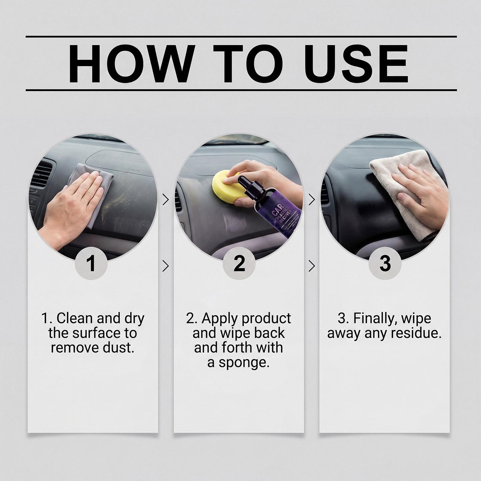 Vehicle Interior Cleaner 50ml Deep Cleaning Long Lasting Car Trim