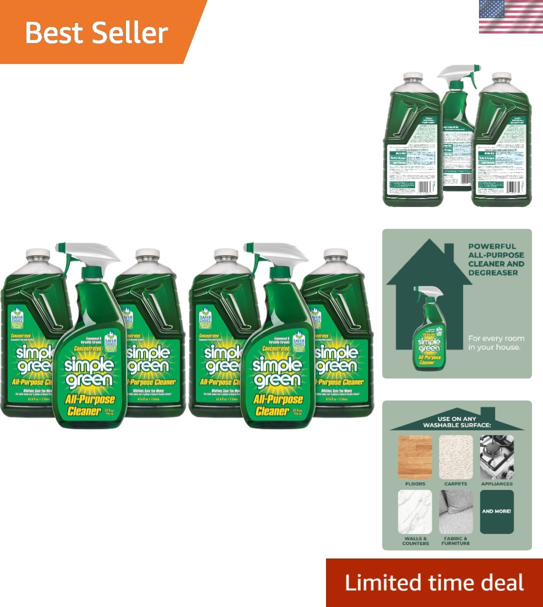 All-Purpose Cleaner Spray and Refill, Green, 3 Piece Set, , 1 Count Pack of 2