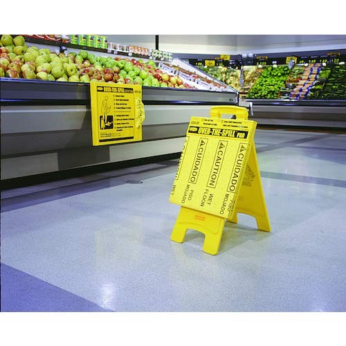 Rubbermaid Over the Spill Station Janitorial Supply Kit Yellow Safety Pads