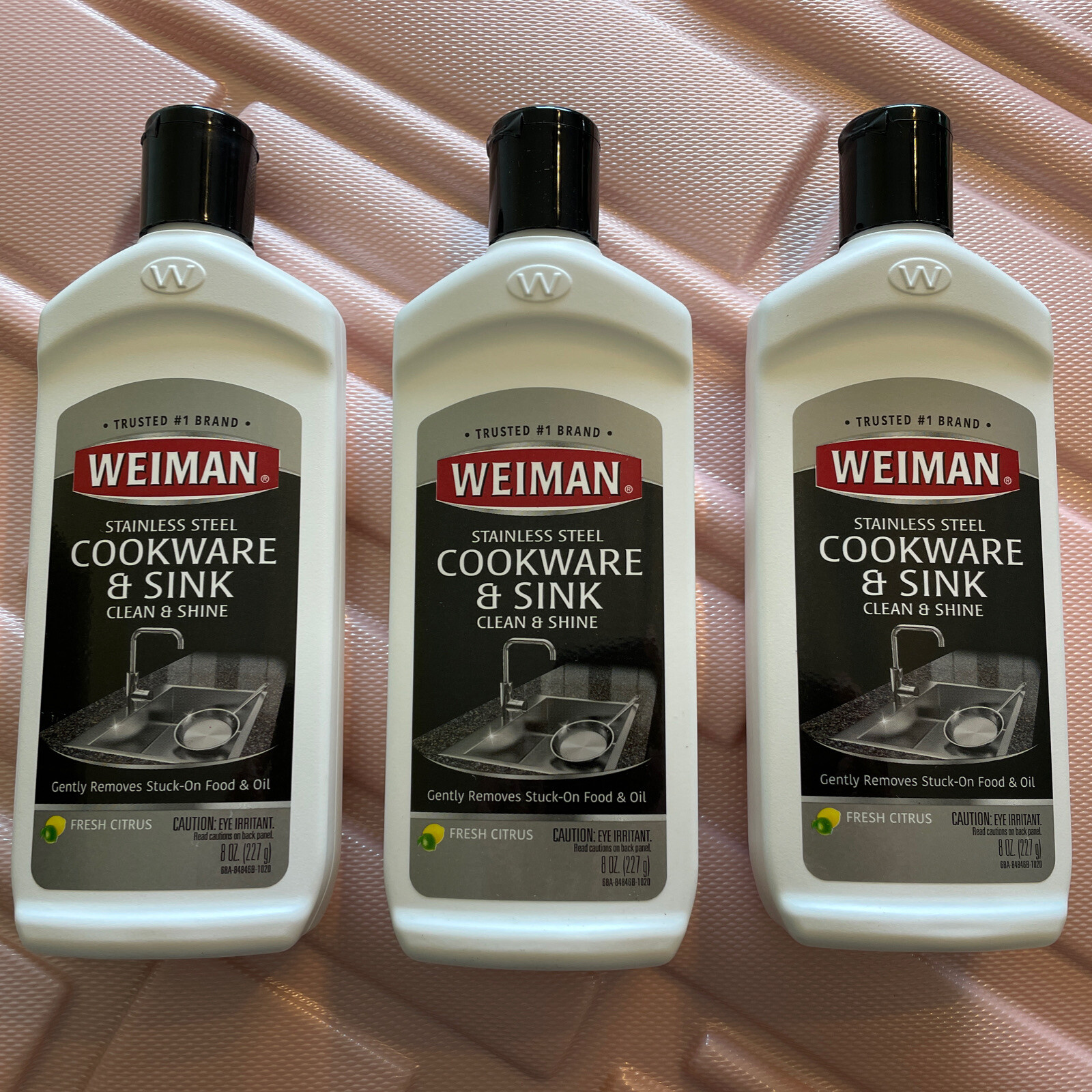 3 PACK Weiman Stainless Steel Sink and Cookware Cleaner and Polish 3 BOTTLES 8oz