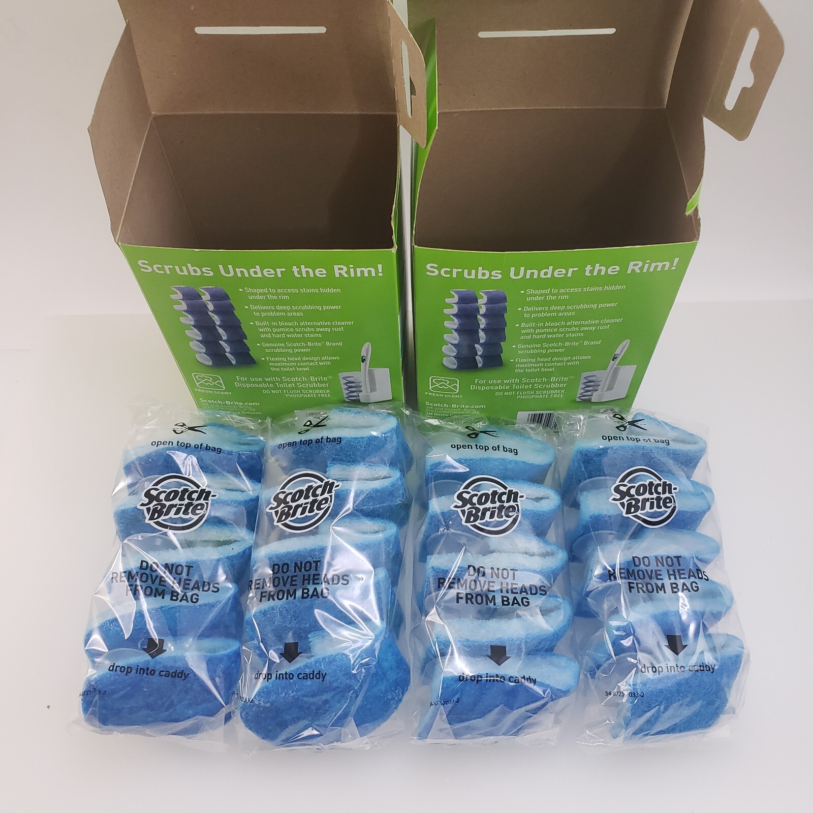 Scotch Brite Toilet Scrubber Wand w Storage Caddy plus 20 Refill Pads NEW