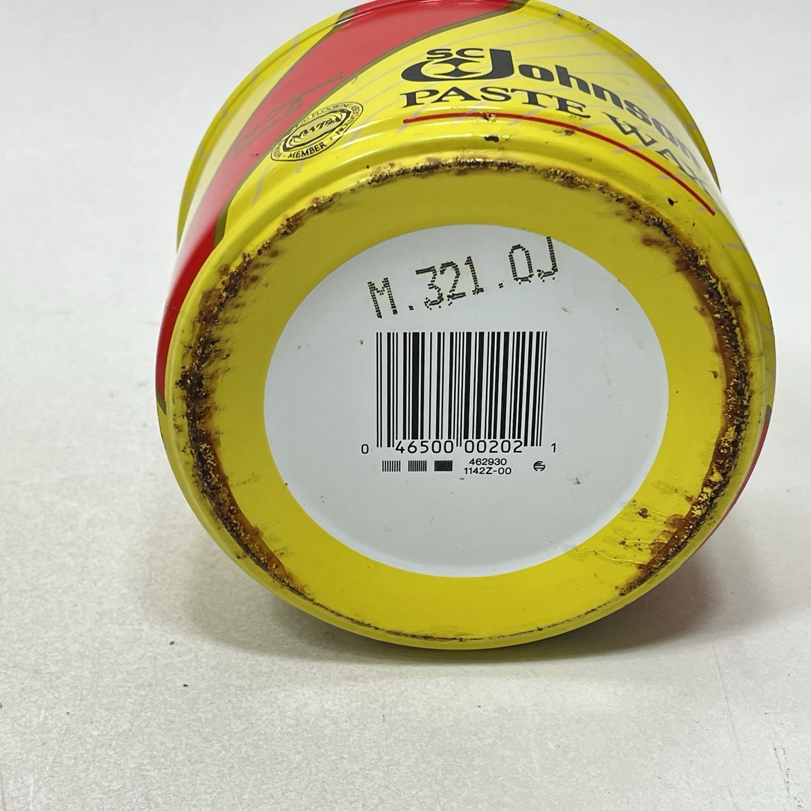 SC Johnson Paste Wax 16 oz Tin Can Original Formula 1988 Metal Wood Leather 95%