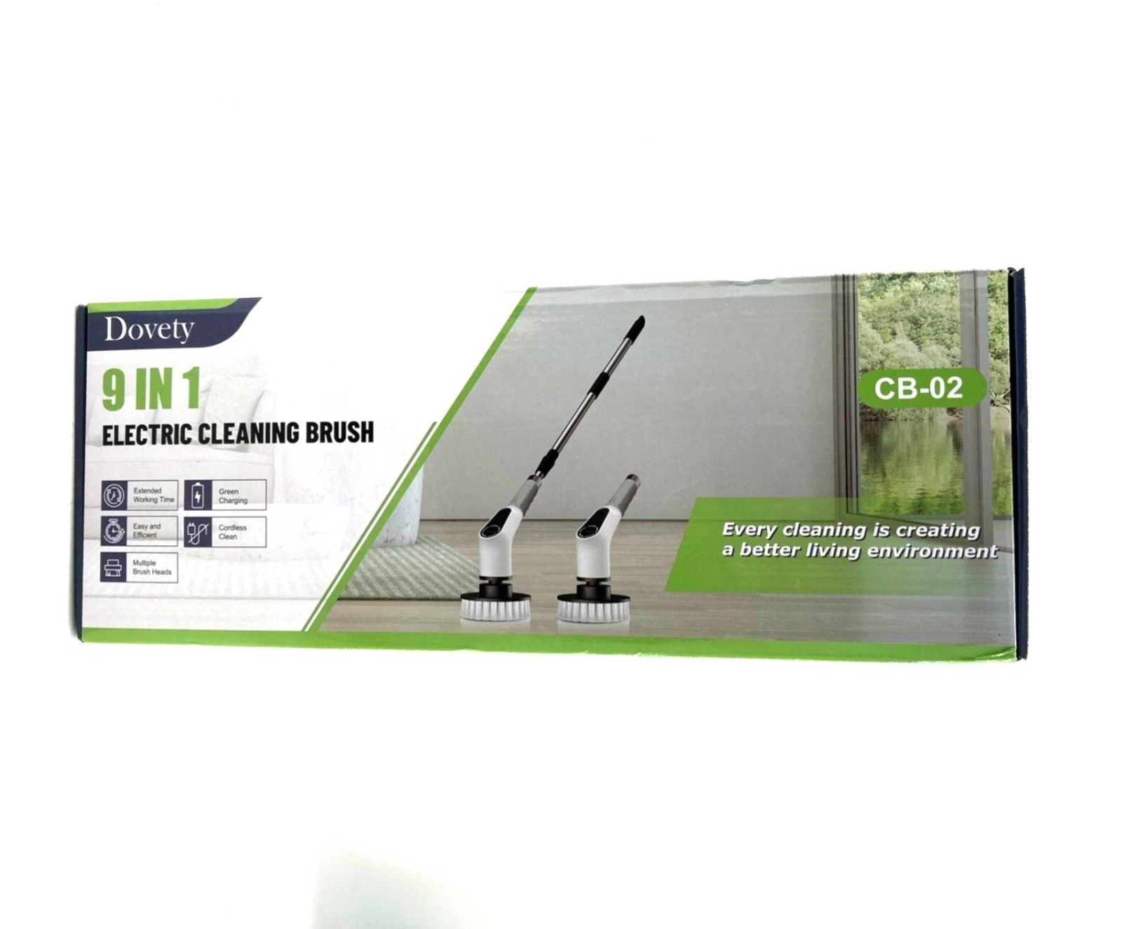 Dovety Electric Spin Scrubber Cordless Cleaning Brush Shower Scrubber, 9 in 1