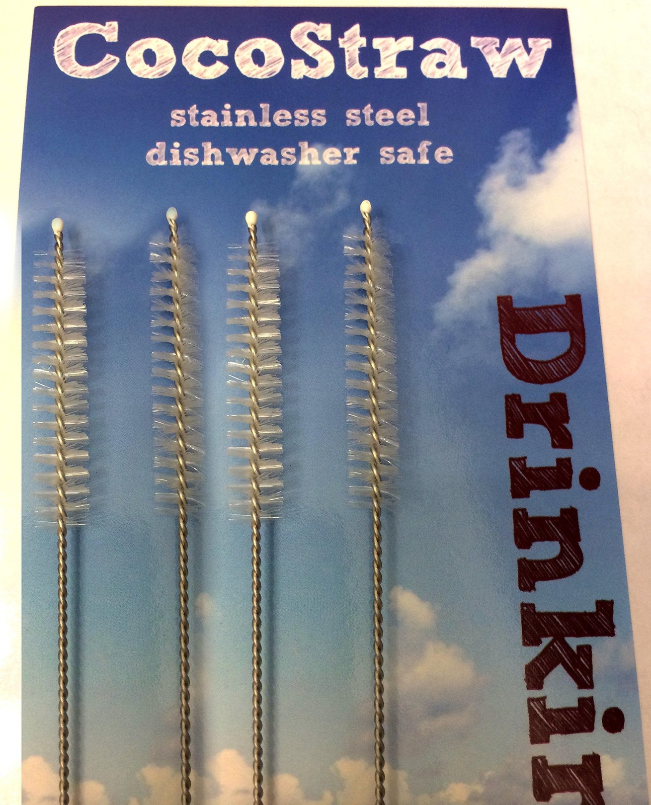 Drink Straw Cleaning Brush – set of 4 Stainless Steel brushes for drinking st…