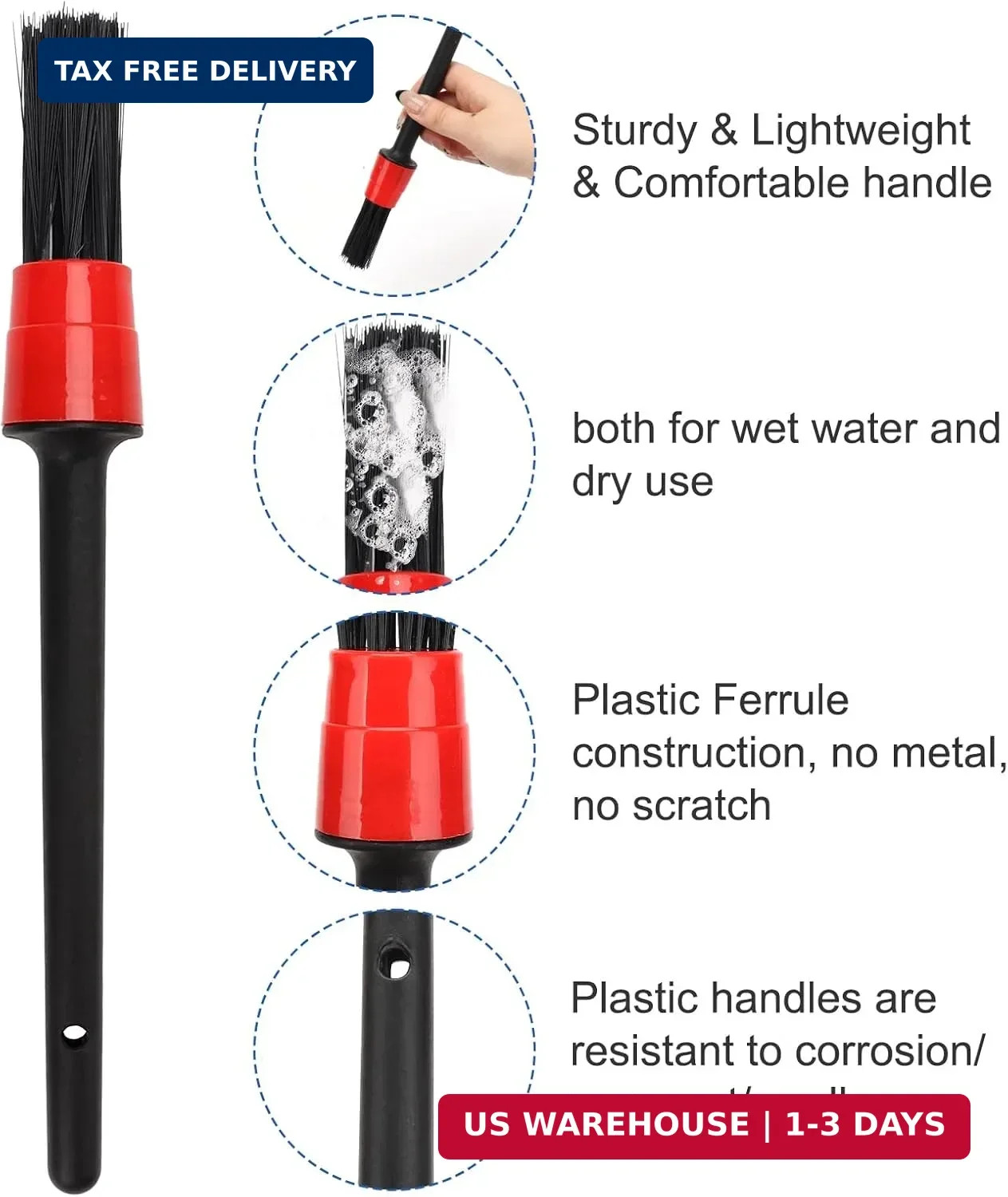 Car Interior Duster Detailing Brush Set Cleaning Gel Kit, Soft Microfiber Towels