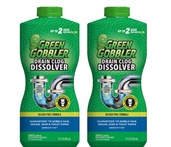Green Gobbler 31 oz. Drain and Toilet Clog Dissolver and Remover (2PACK)