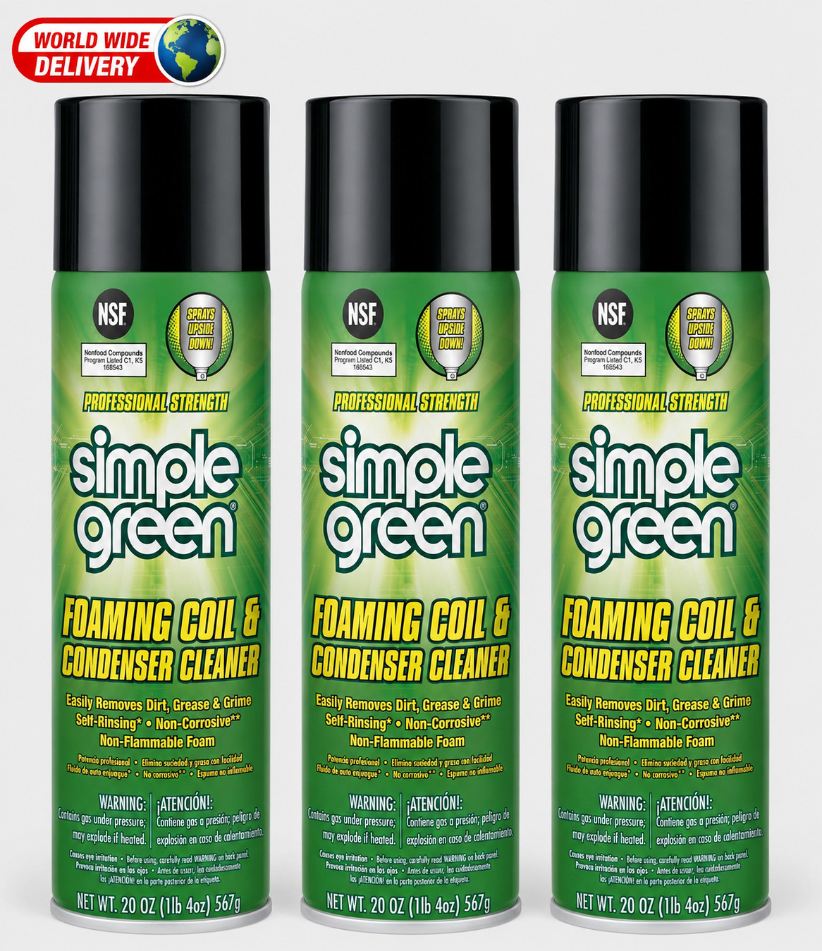 Simple Green Foaming Coil Cleaner HVAC Air Conditioner 20 oz Pack of 3