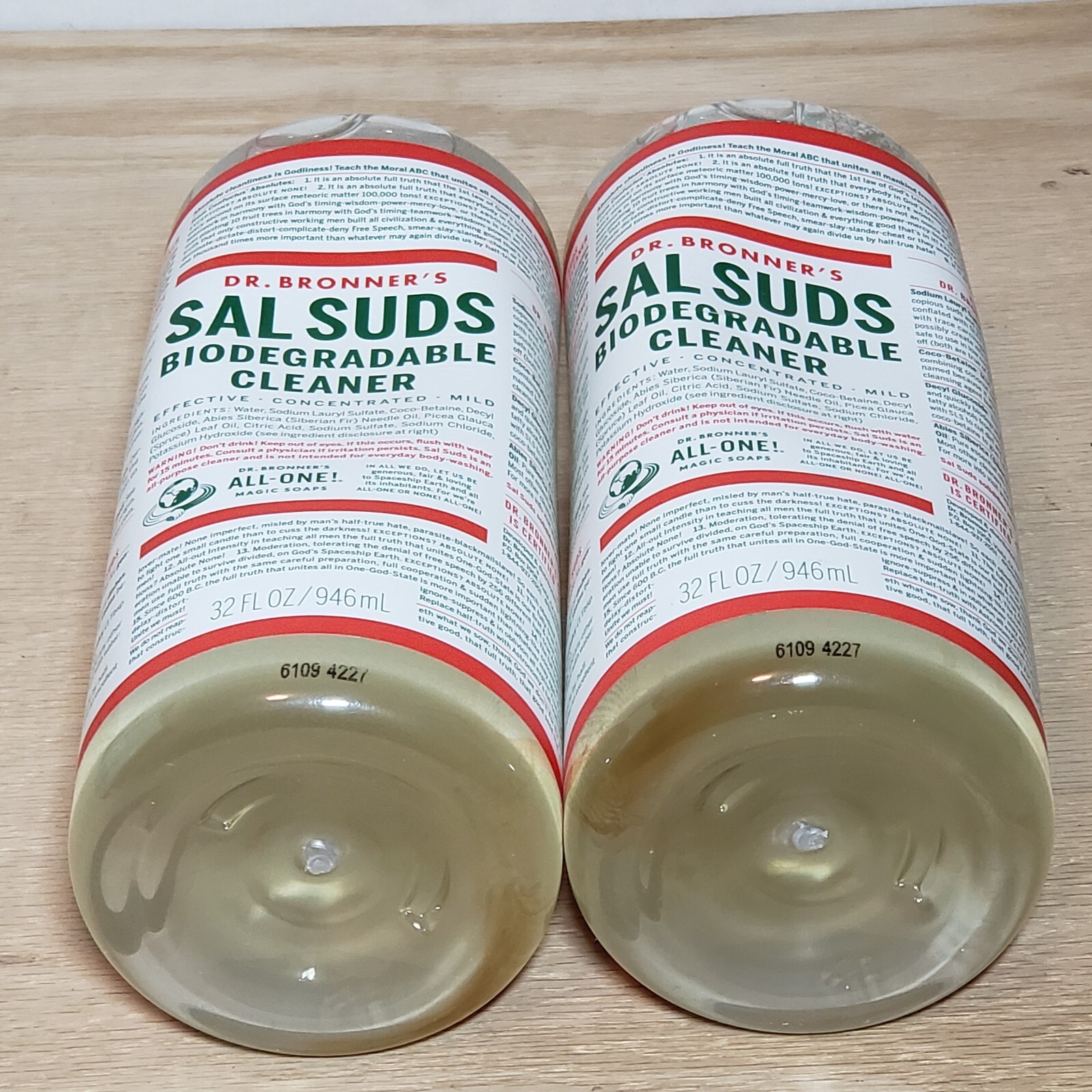 Dr.Bronner’s – Sal Suds Biodegradable Cleaner (32oz) 2 Pack Brand New Free Ship